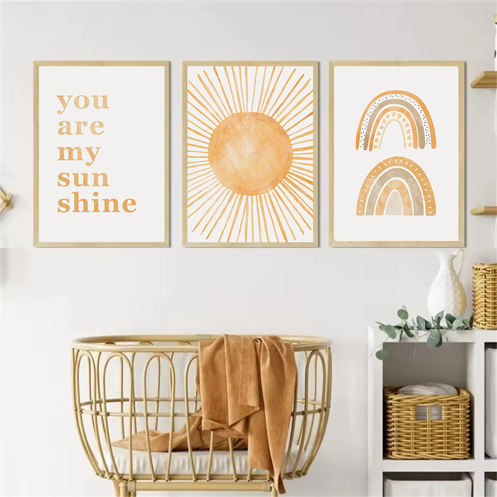 Boho Rainbow Sun Posters Abstr - Baby Nursery You Are My Sunshine recension och pris