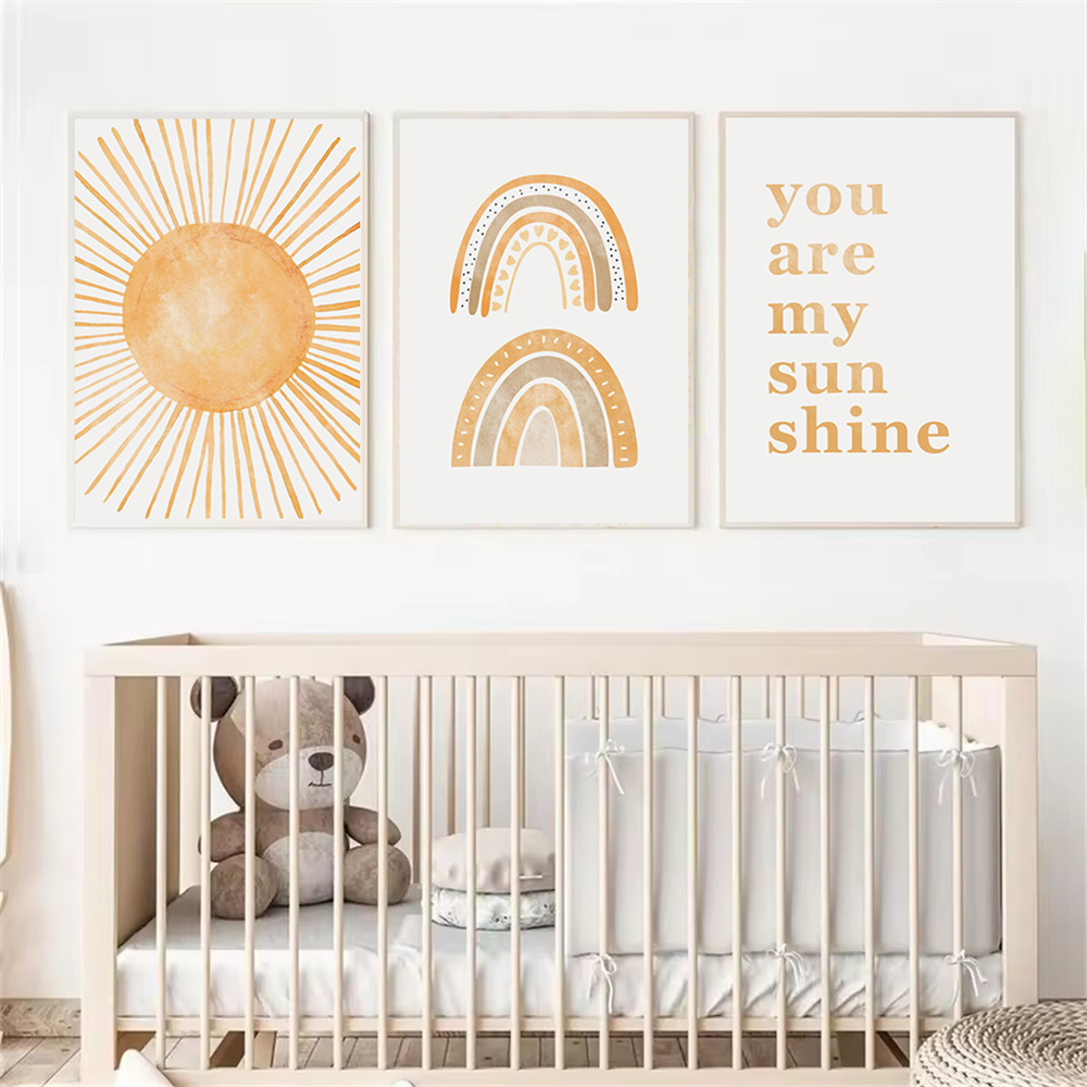 Boho Rainbow Sun Posters Abstr - Baby Nursery You Are My Sunshine recension och pris