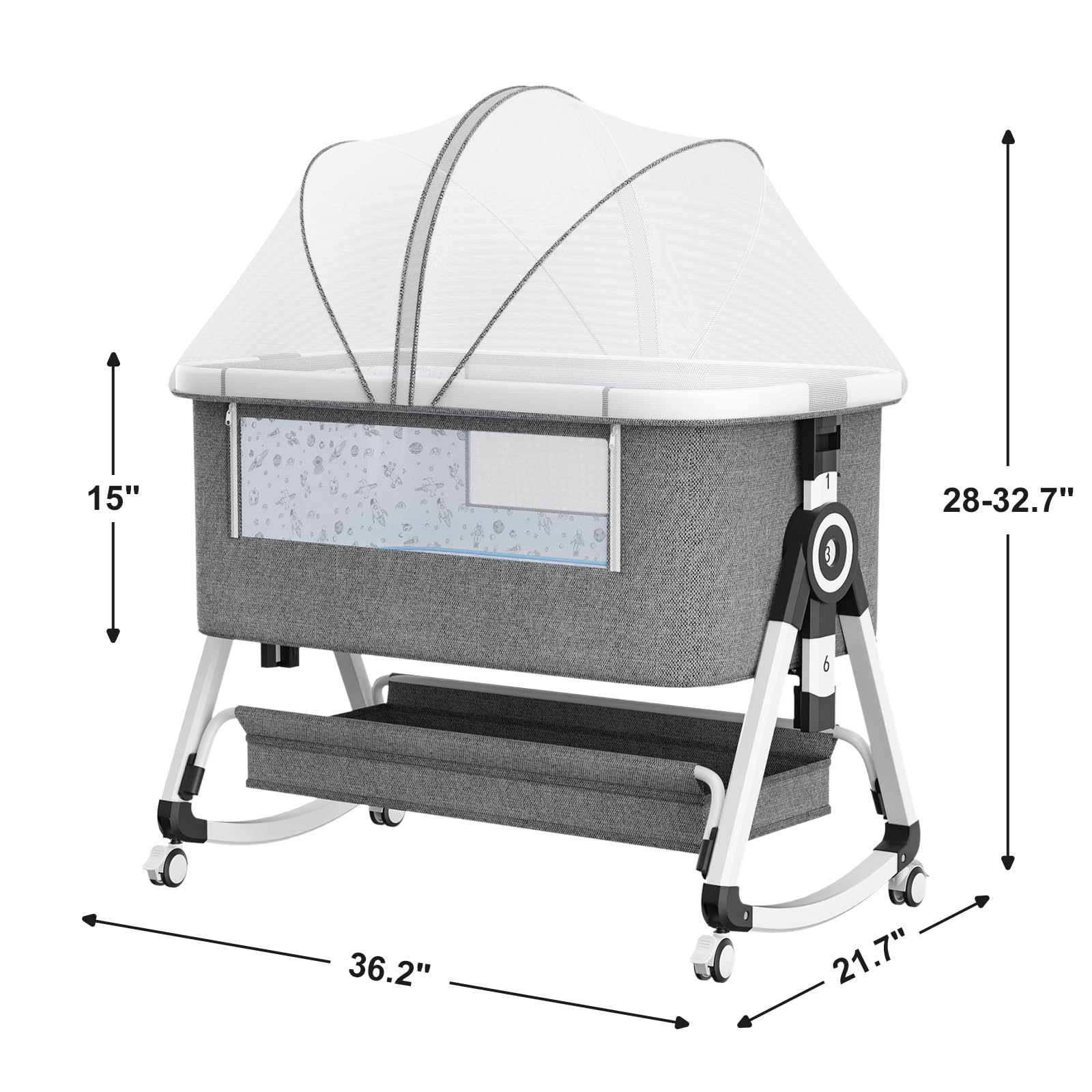 3 in 1 Baby Bassinet,Bedside S - Bassinet Bedside Sleeper recension och pris