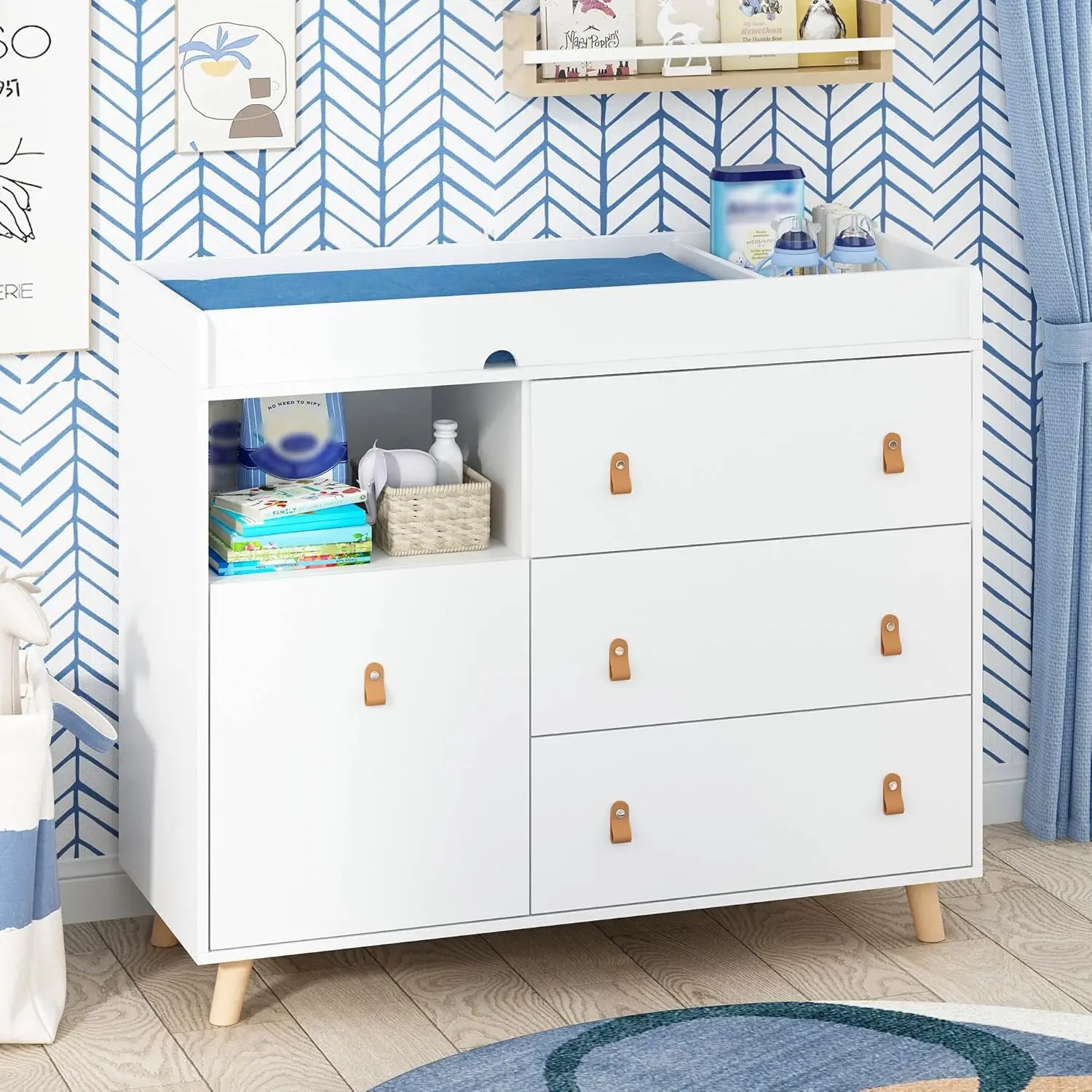 Baby Dresser Changing Table wi - Baby Nursery Chest Of Drawers recension och pris