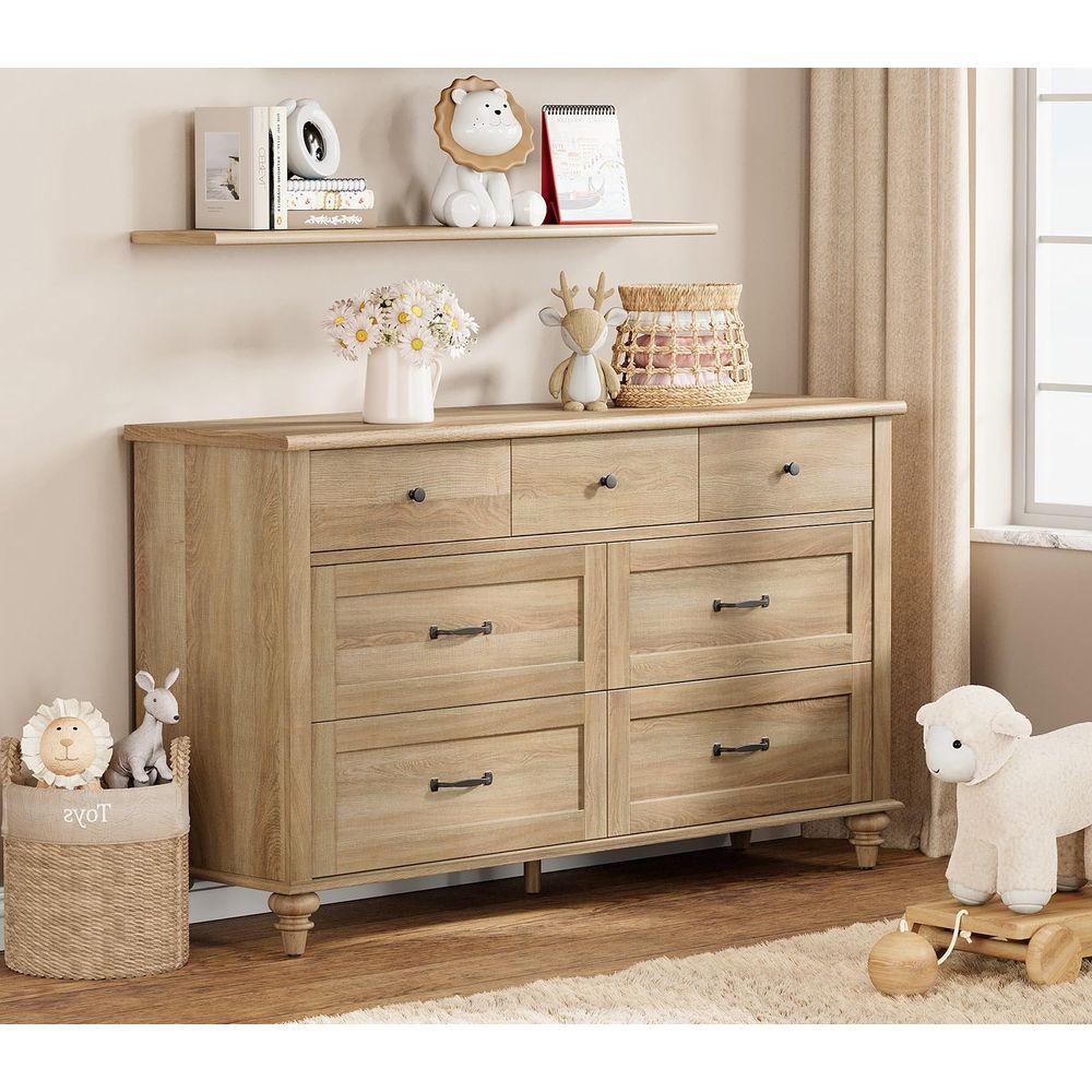 Wide Kids Dresser with 7 Drawe - Baby Nursery Chest Of Drawers recension och pris