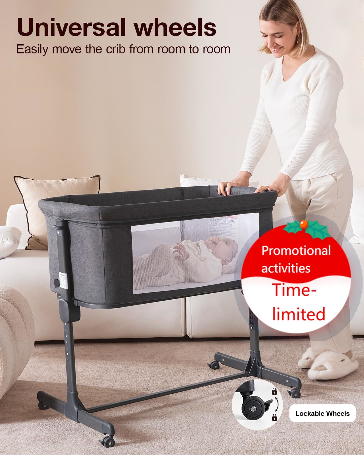 Baby Bassinet, 3 in 1 Bassinet - Bassinet Bedside Sleeper recension och pris