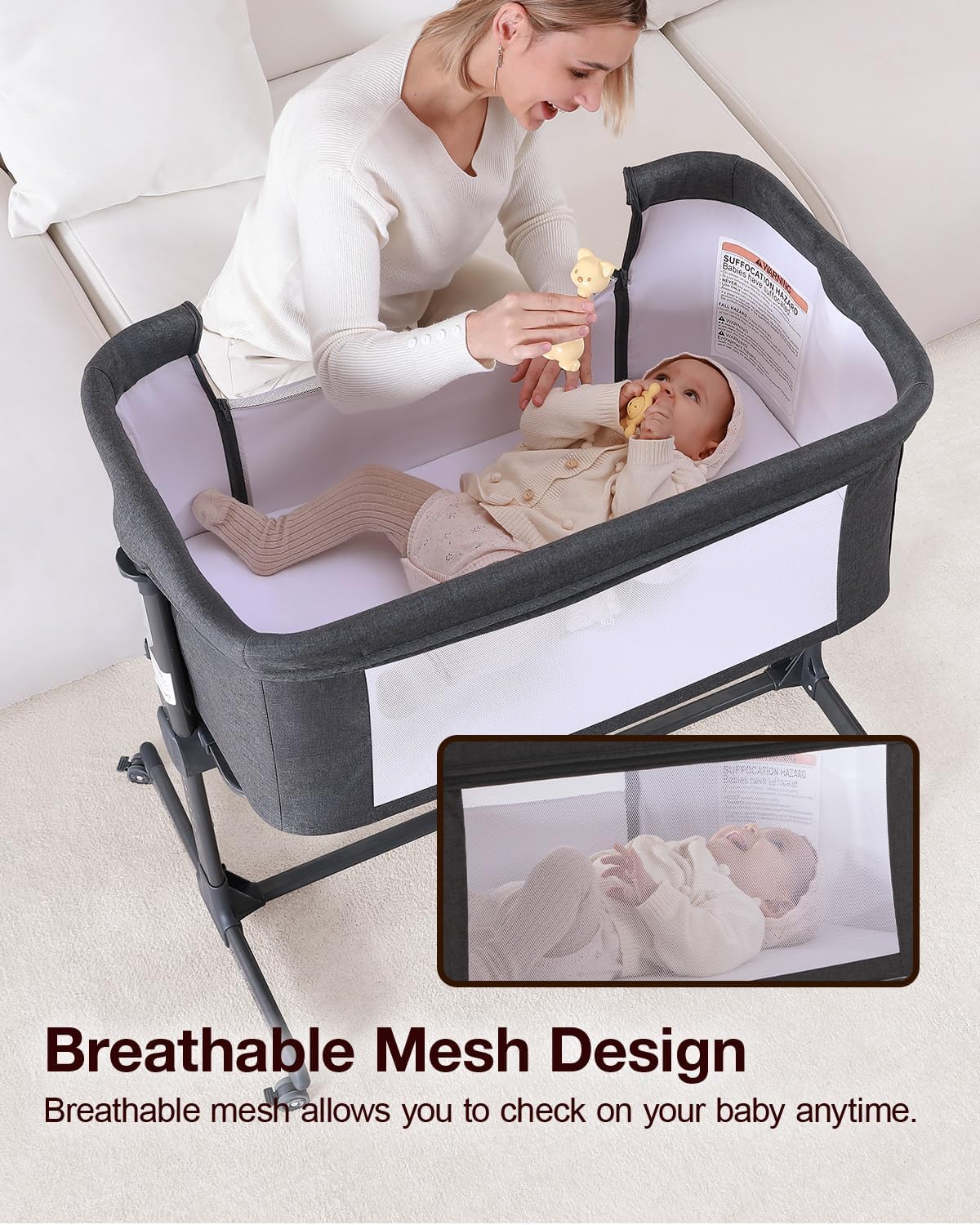 Baby Bassinet, 3 in 1 Bassinet - Bassinet Bedside Sleeper recension och pris