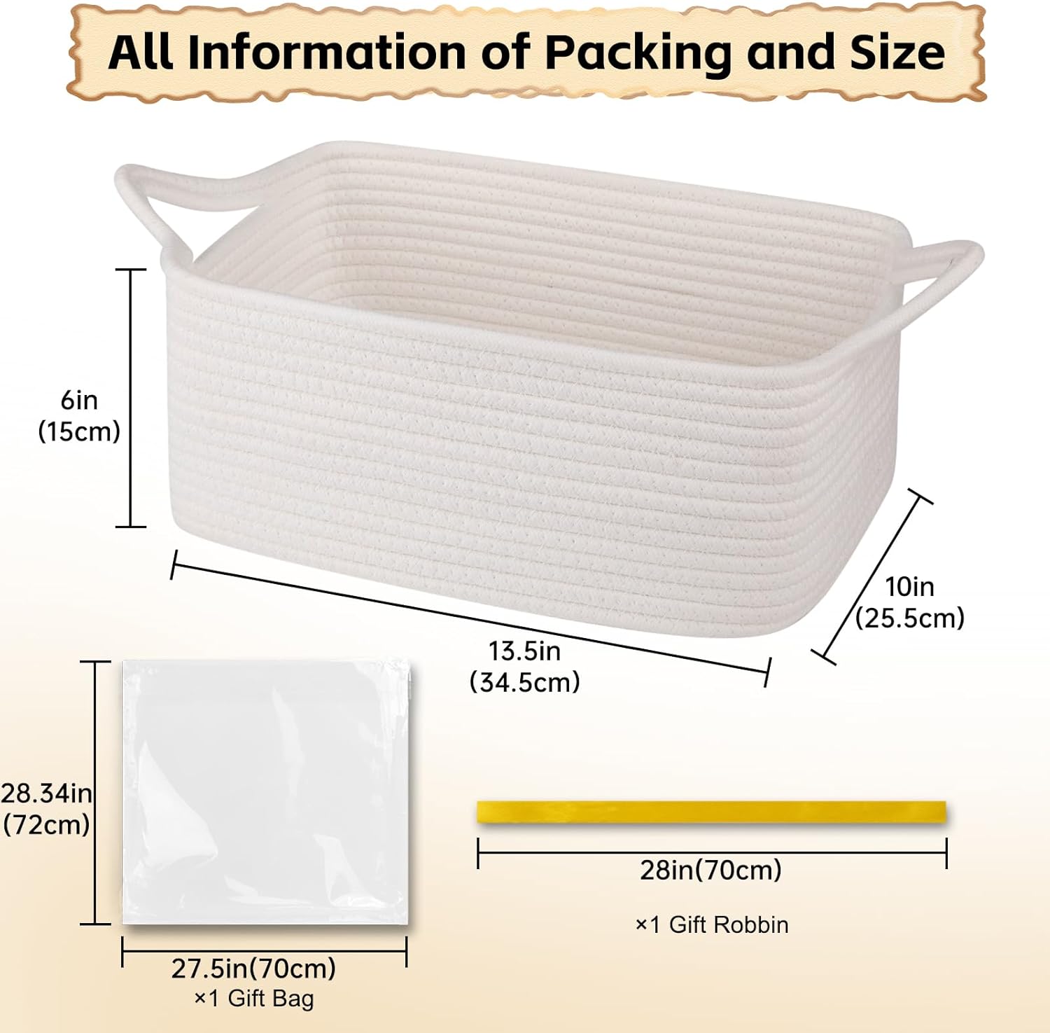 Woven Storage Basket with Hand - Baby Nursery Handles recension och pris