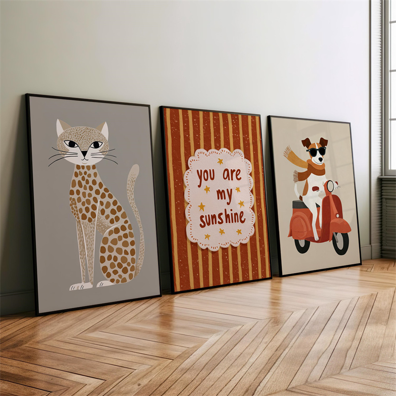 1/3pcs Set Cheetah and Dog Pos - Baby Nursery You Are My Sunshine recension och pris