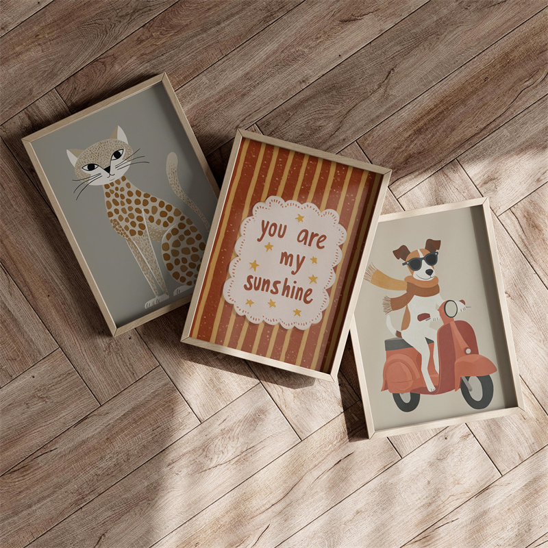 1/3pcs Set Cheetah and Dog Pos - Baby Nursery You Are My Sunshine recension och pris