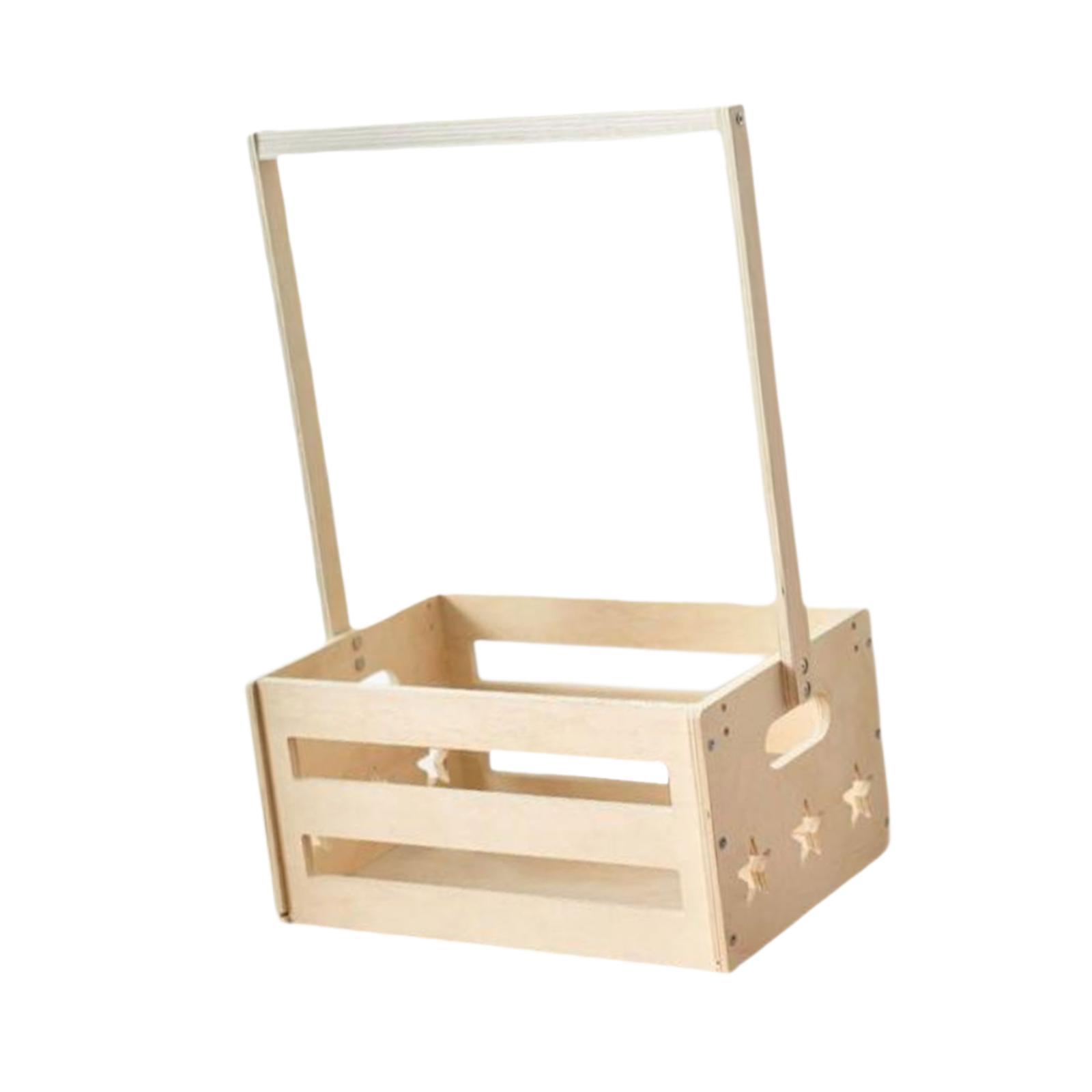 Wooden Storage Basket with Han - Baby Nursery Handles recension och pris