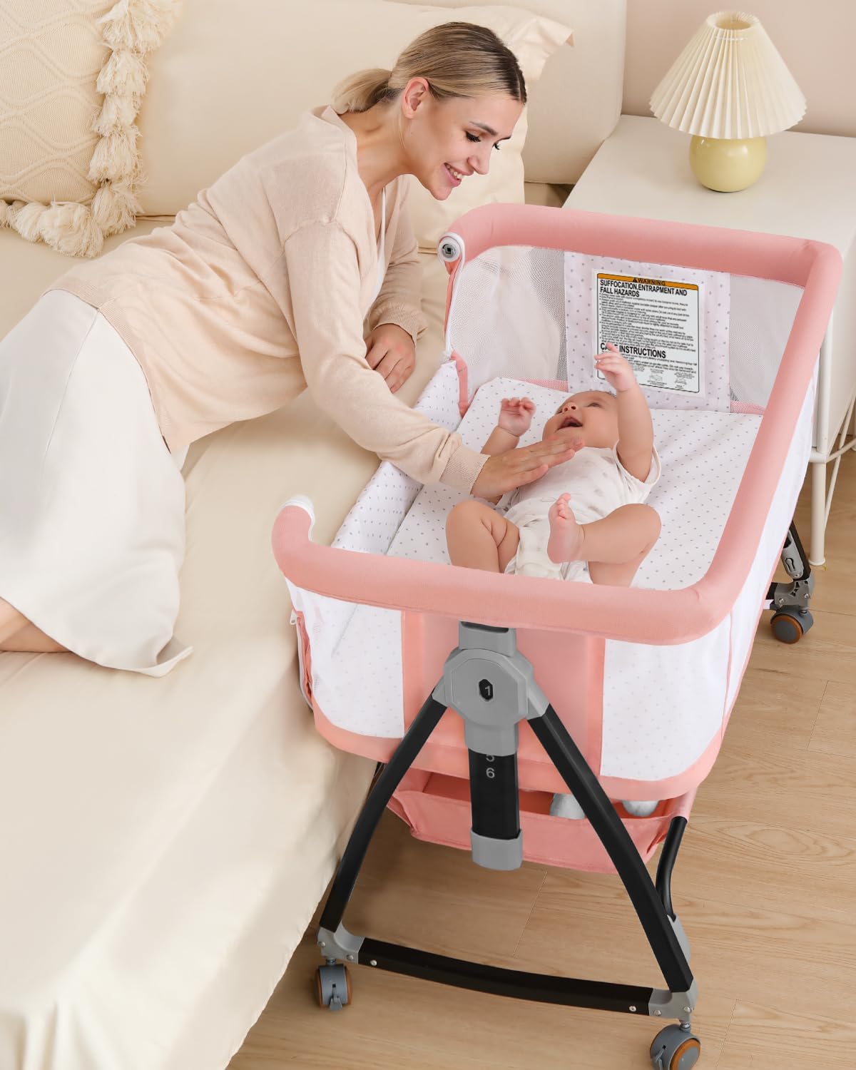 Bedside Bassinet for Baby, 3 i - Bassinet Bedside Sleeper recension och pris
