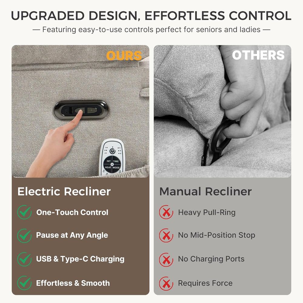 Power Recliner Chair with USB  - Rocking Chair Nursery recension och pris
