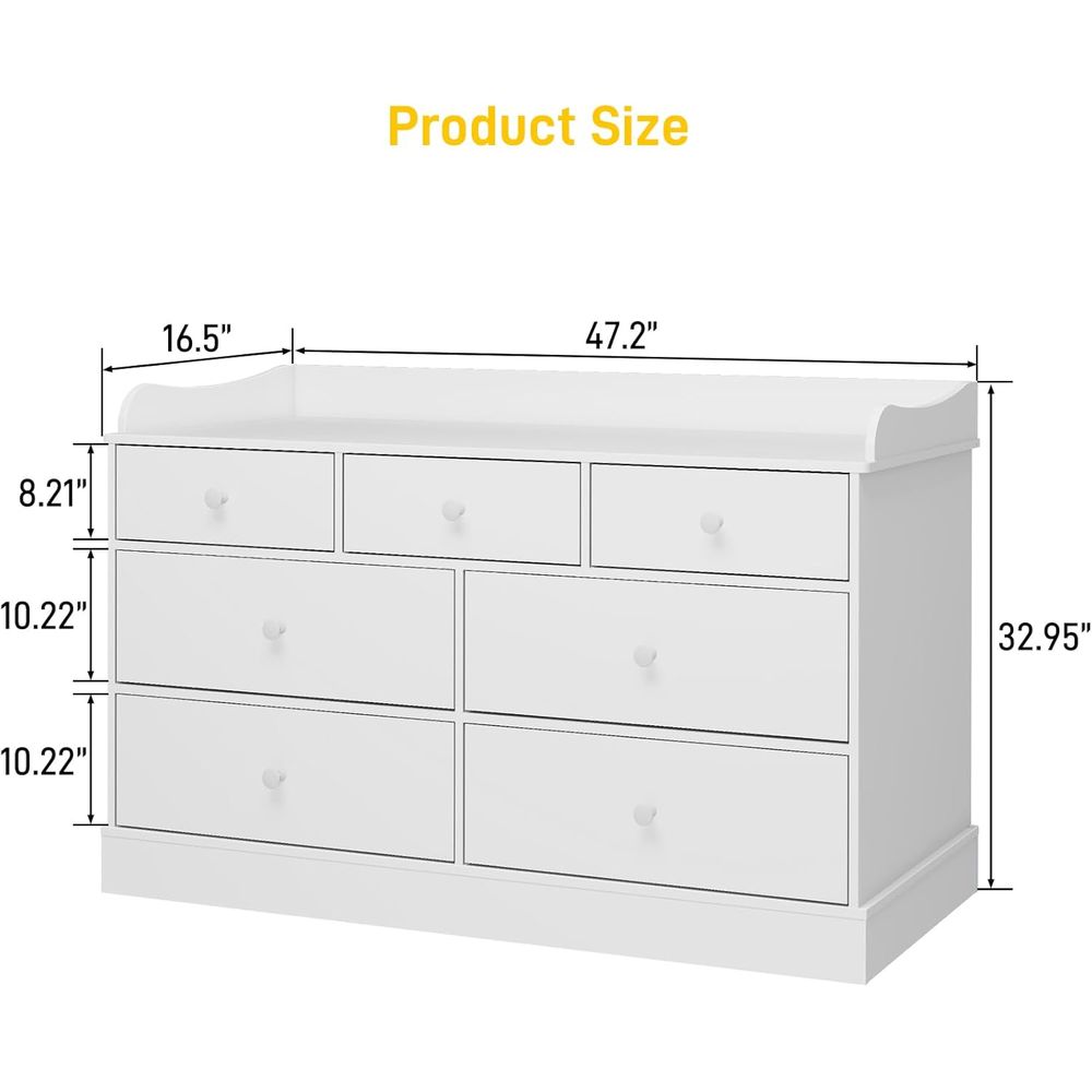7-Drawer Kids Dresser with Cha - Baby Nursery Chest Of Drawers recension och pris