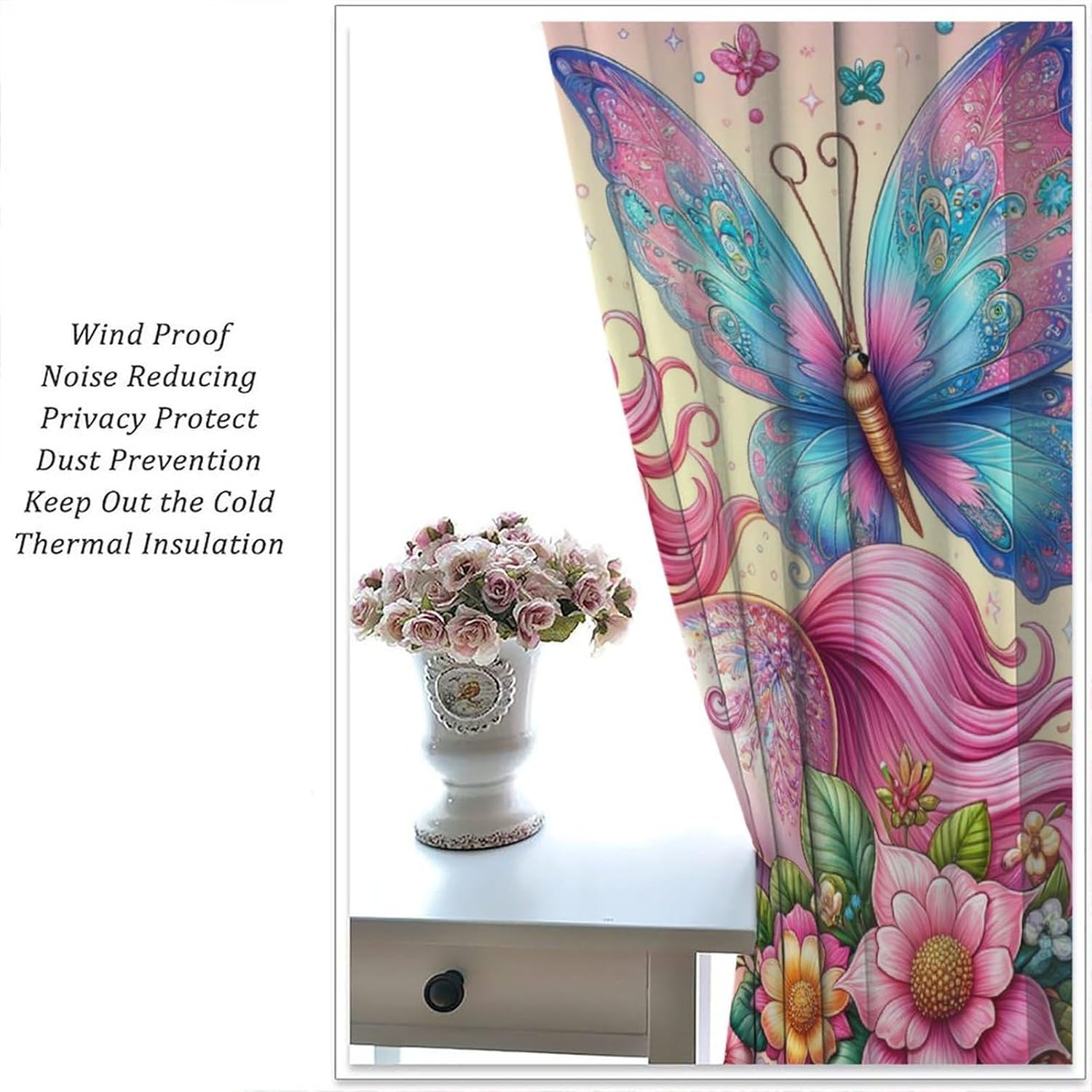 Fantasy Kids Unicorn Curtain P - Baby Nursery Blackout Curtains recension och pris