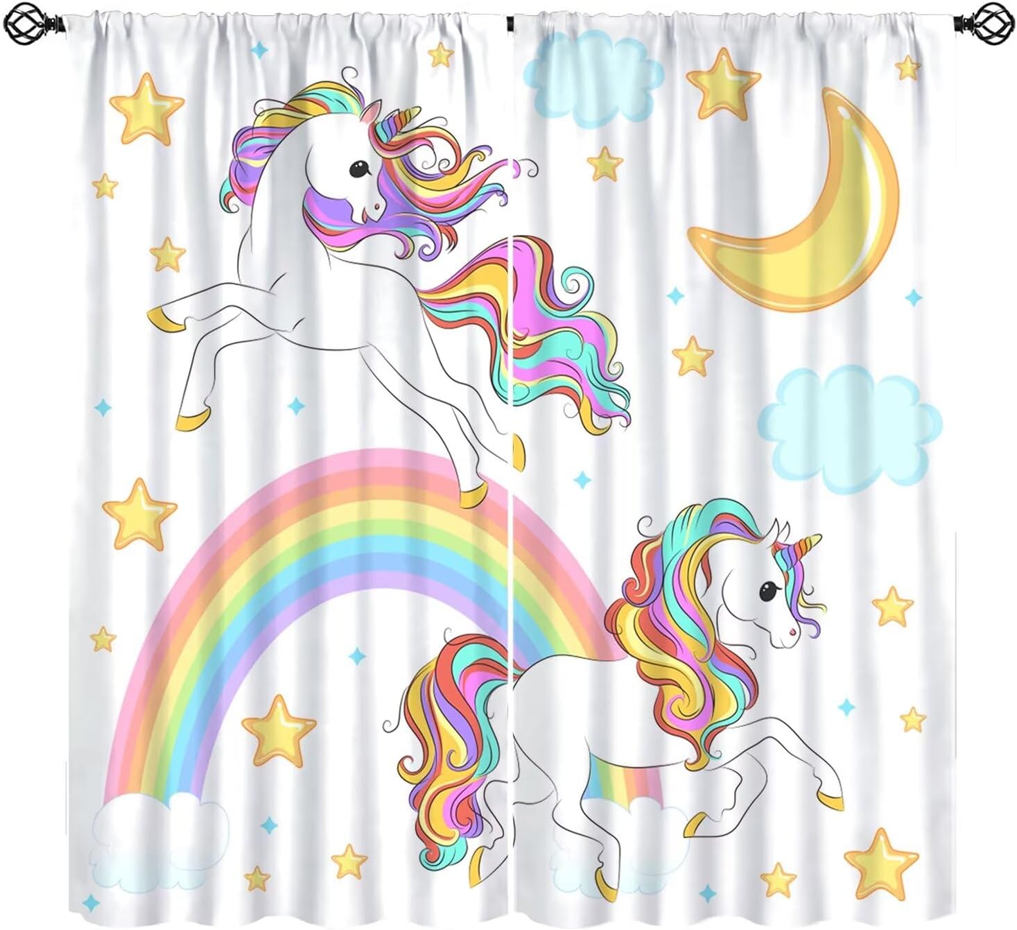 Fantasy Kids Unicorn Curtain P - Baby Nursery Blackout Curtains recension och pris