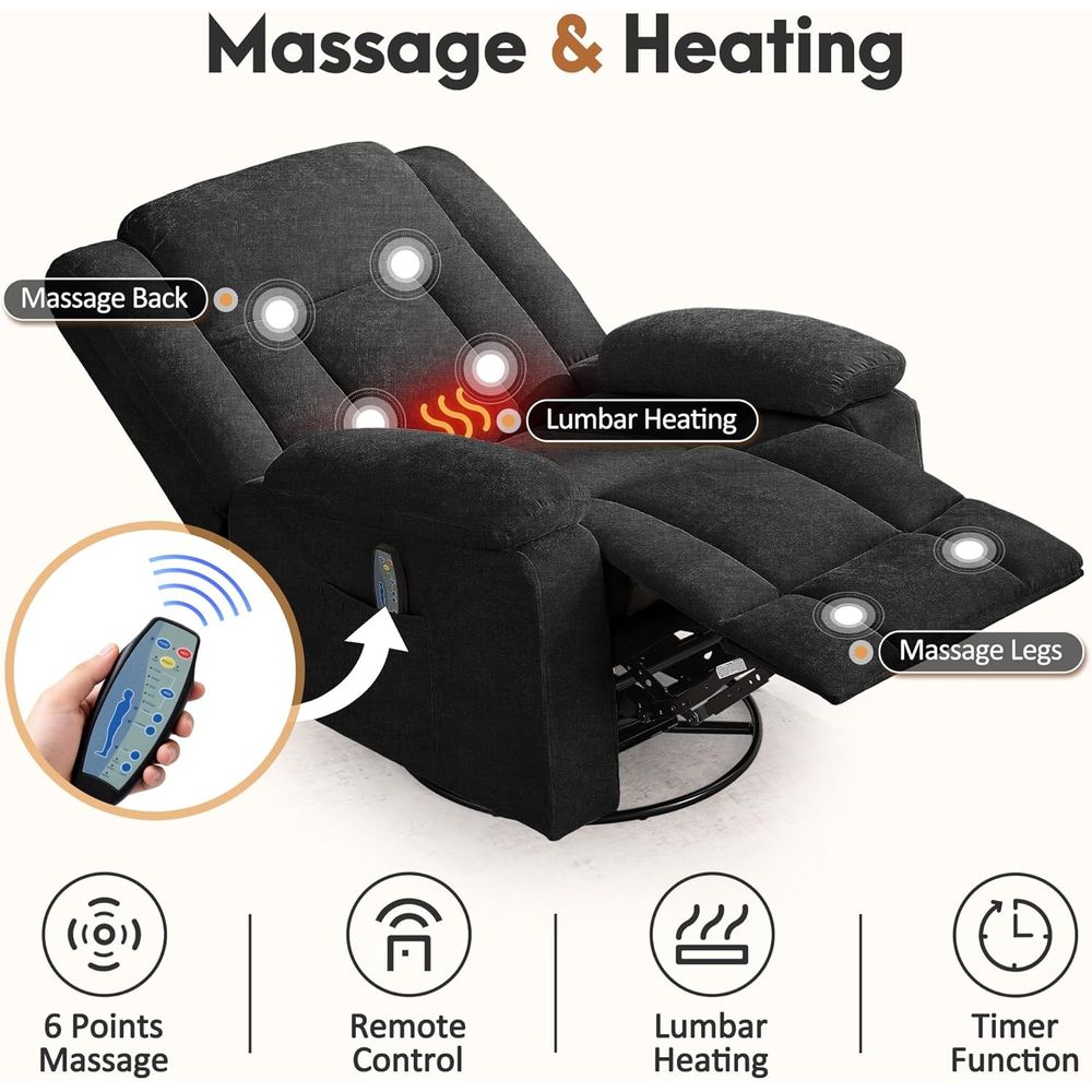 Luxury 360° Swivel Rocker Recl - Rocking Chair Nursery recension och pris