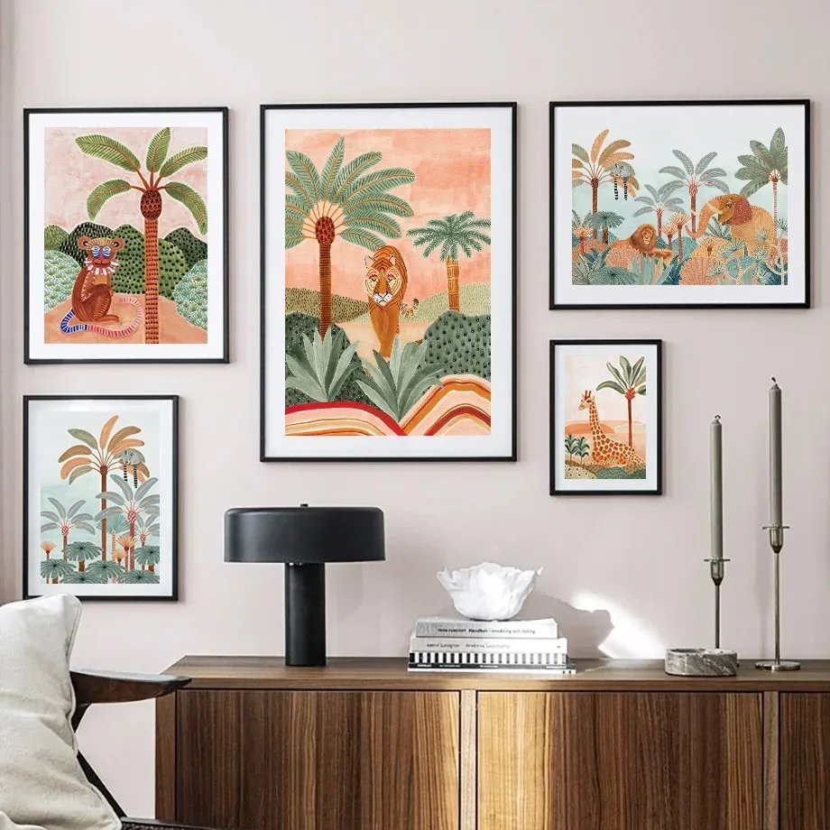 Boho Jungle Animals Tiger Monk - Baby Nursery Animal Pictures recension och pris