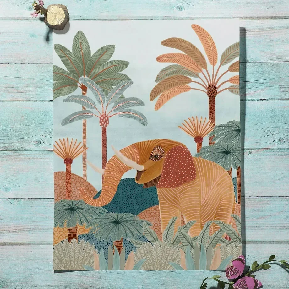 Boho Jungle Animals Tiger Monk - Baby Nursery Animal Pictures recension och pris