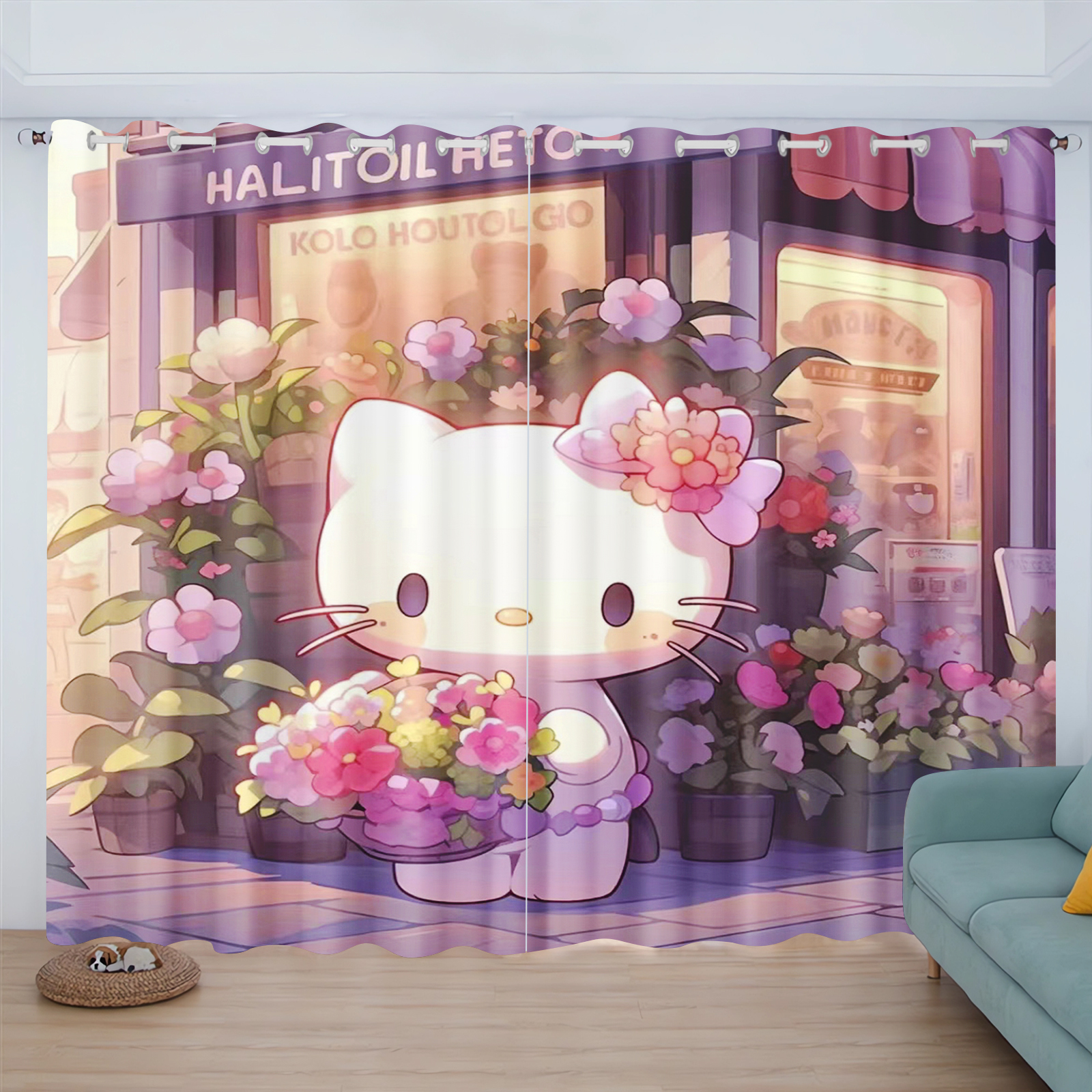 Cartoon Cat Hello Kitty Curtai - Baby Nursery Blackout Curtains recension och pris