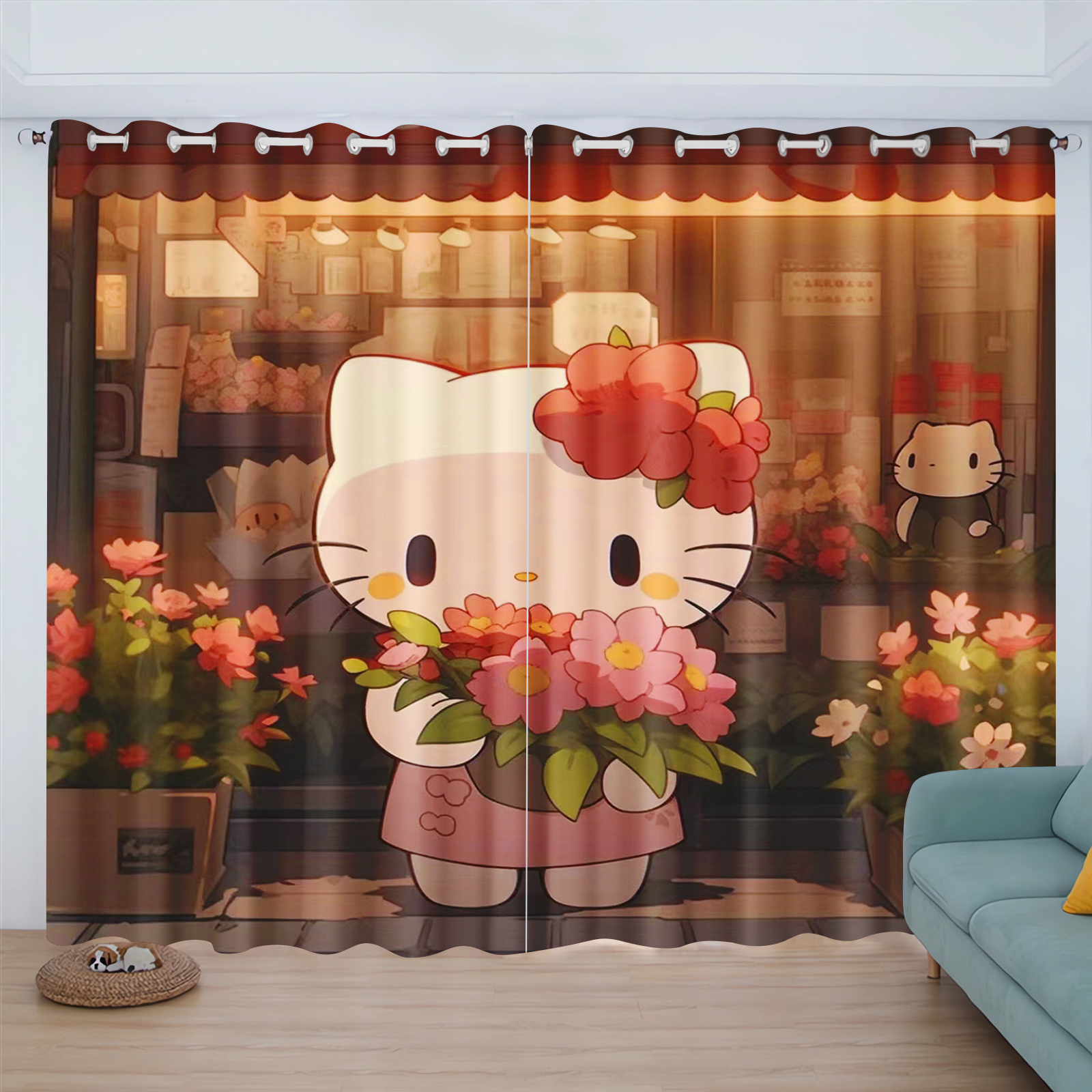 Cartoon Cat Hello Kitty Curtai - Baby Nursery Blackout Curtains recension och pris