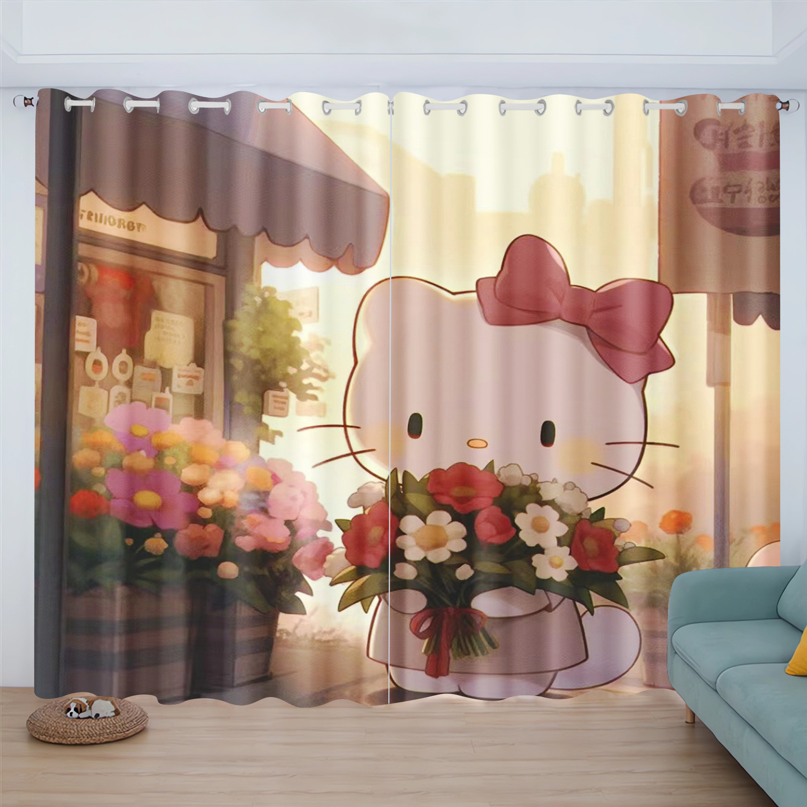 Cartoon Cat Hello Kitty Curtai - Baby Nursery Blackout Curtains recension och pris