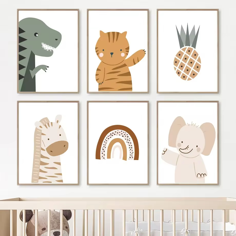 Rainbow Sun Lion Dinosaur Alph - Baby Nursery Animal Pictures recension och pris