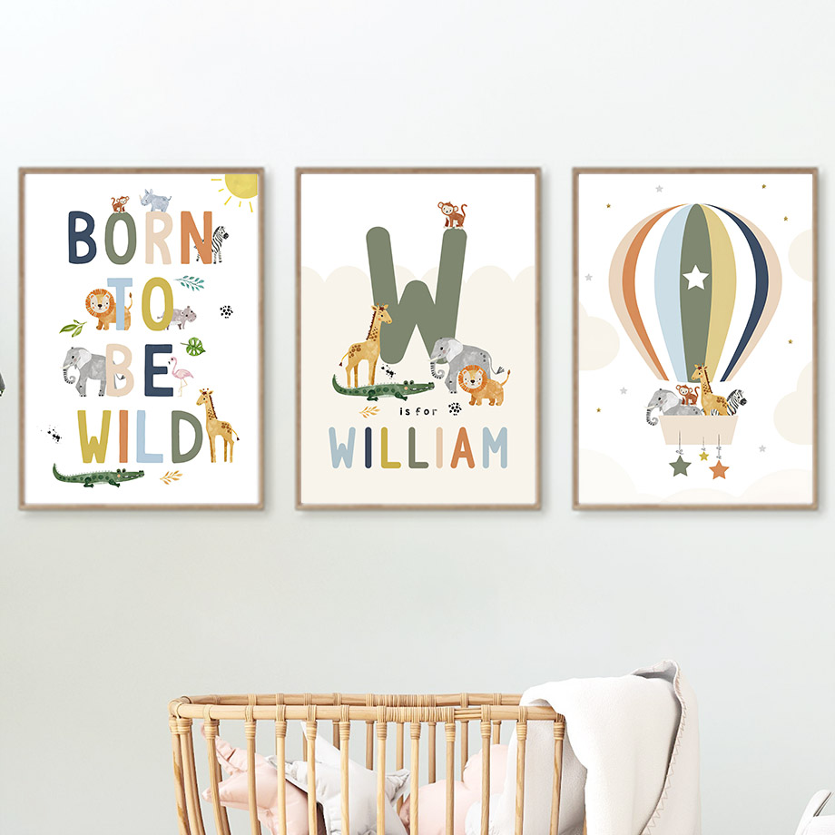 Crocodile Balloon Lion Elephan - Baby Nursery Animal Pictures recension och pris