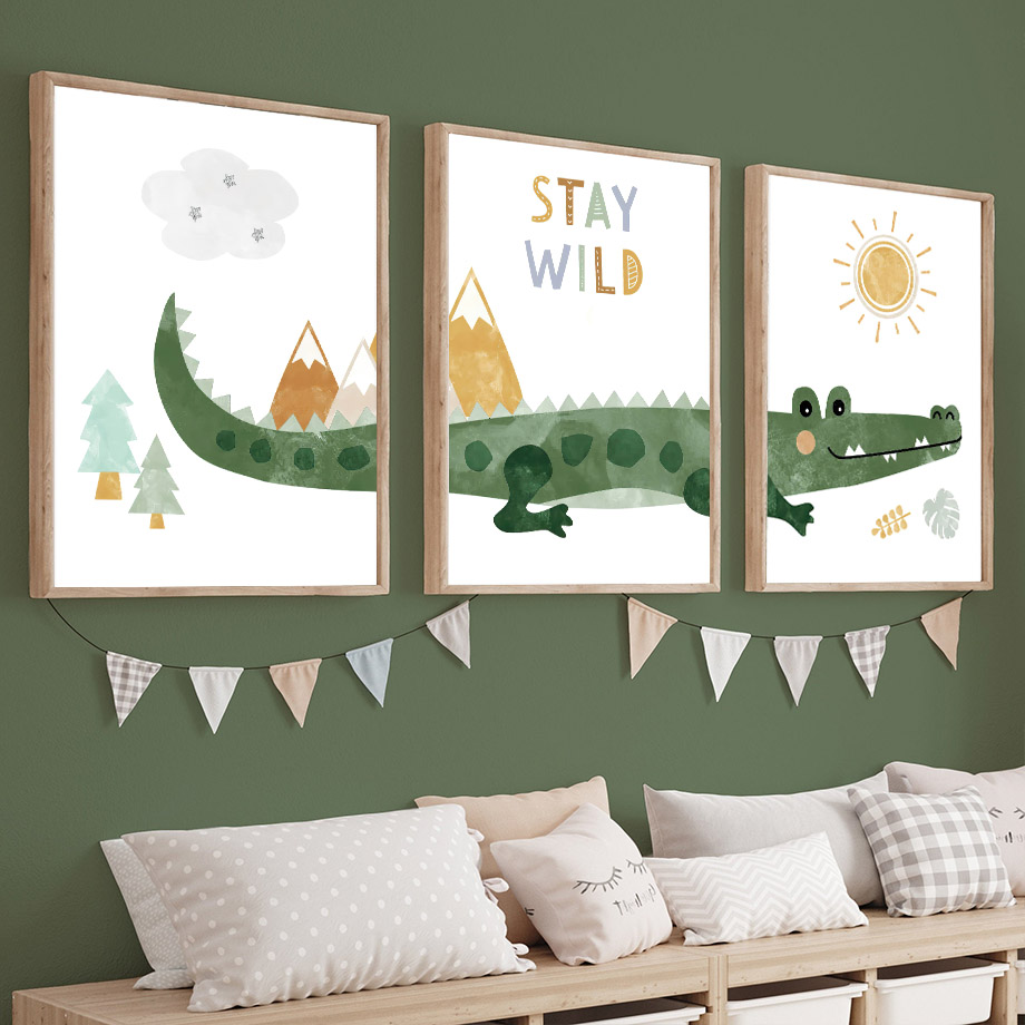 Crocodile Balloon Lion Elephan - Baby Nursery Animal Pictures recension och pris