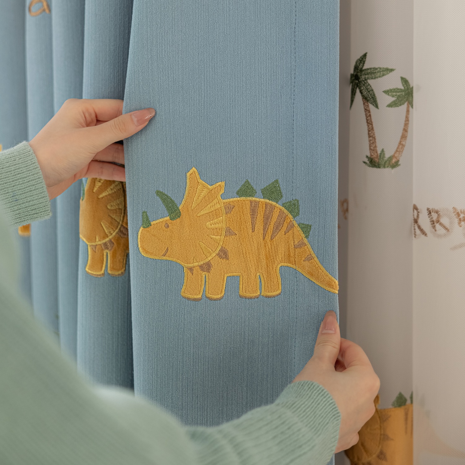 Blue Cartoon Dinosaur Kids Bla - Baby Nursery Blackout Curtains recension och pris