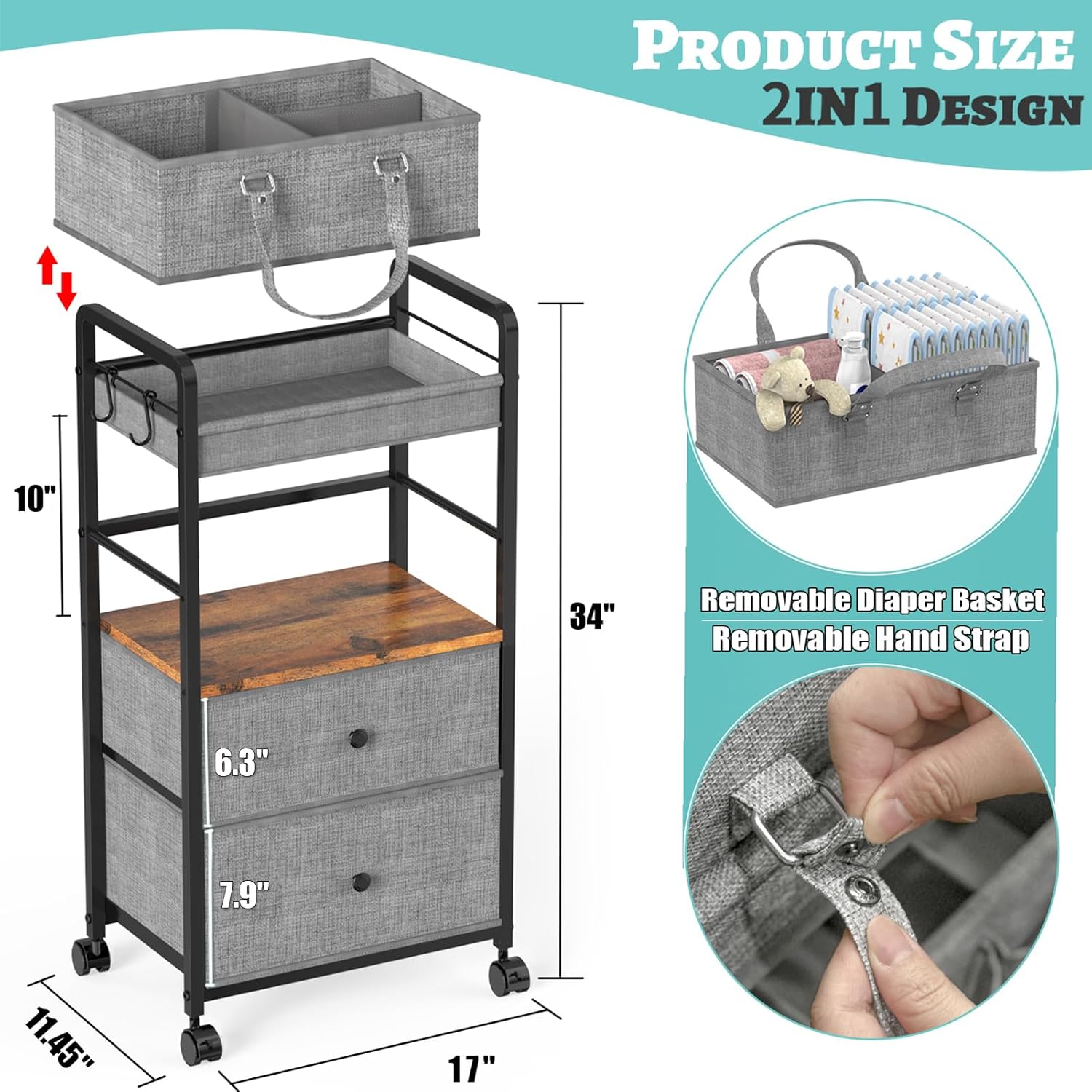 2IN1 Baby Diaper Caddy Organiz - Baby Nursery Essentials recension och pris