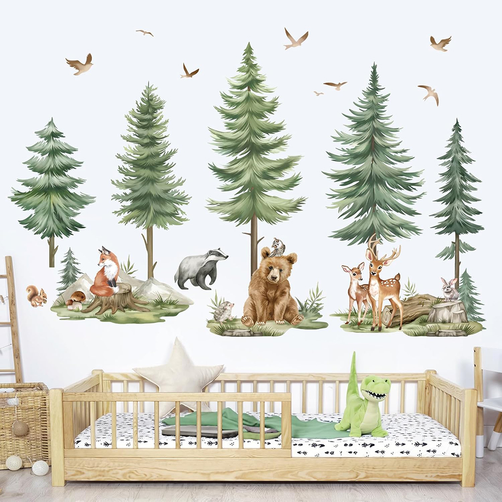 Large Mountain PineTree Wall S - Baby Nursery Panelling recension och pris