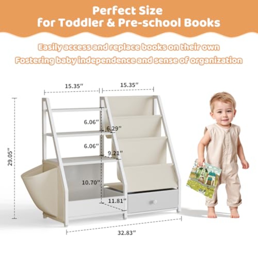 Bookshelf and Toy Storage - Bo - Baby Nursery Books recension och pris