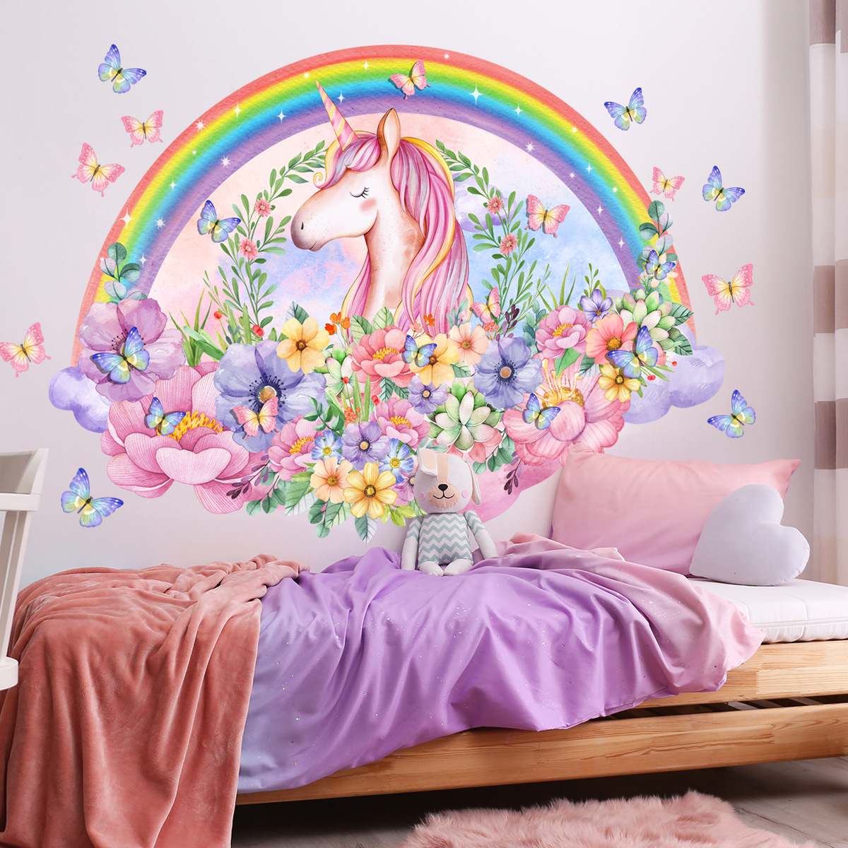 Large Unicorn Vinyl Child Wall - Baby Nursery Ideas Girl recension och pris