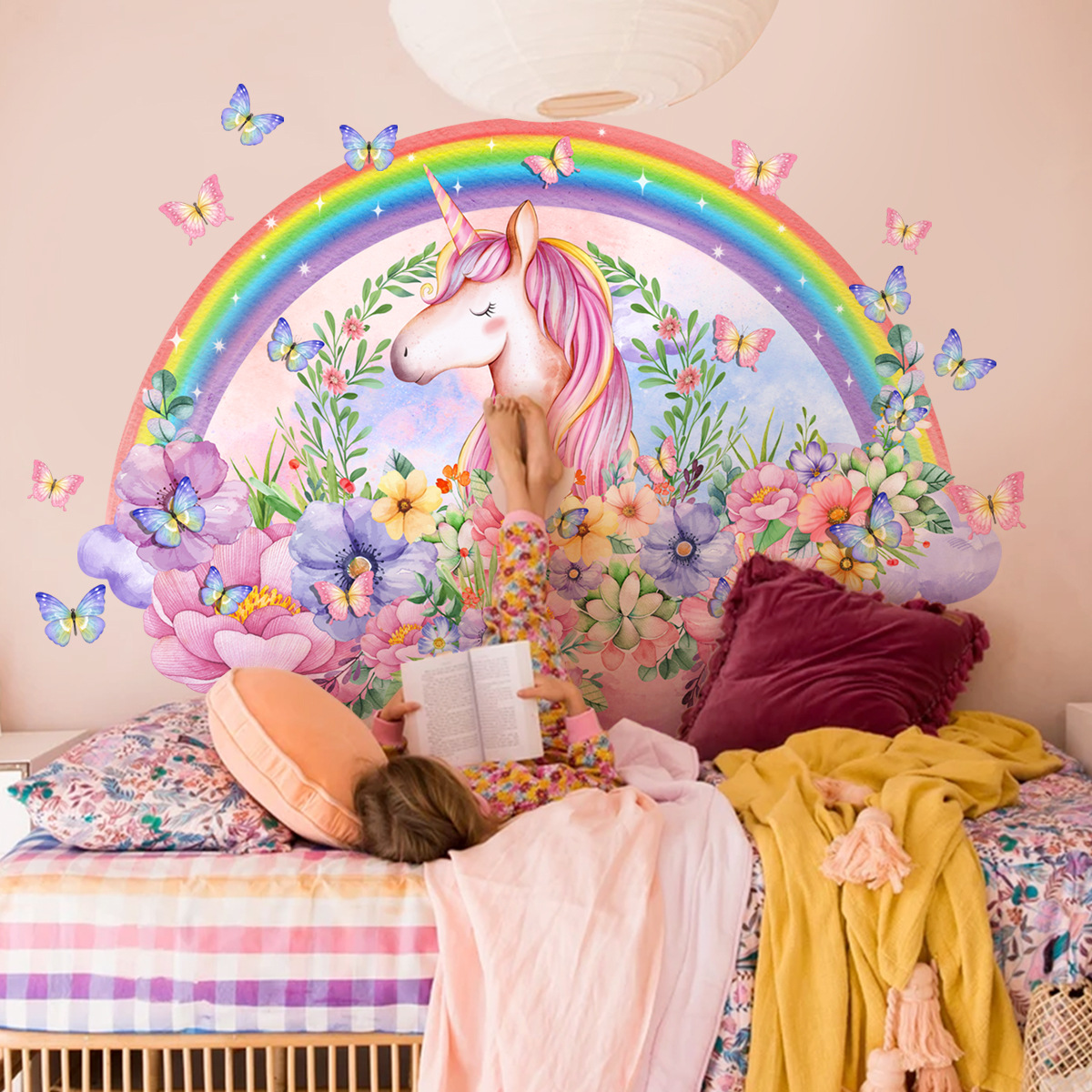 Large Unicorn Vinyl Child Wall - Baby Nursery Ideas Girl recension och pris