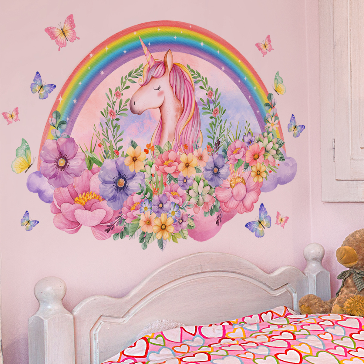Large Unicorn Vinyl Child Wall - Baby Nursery Ideas Girl recension och pris