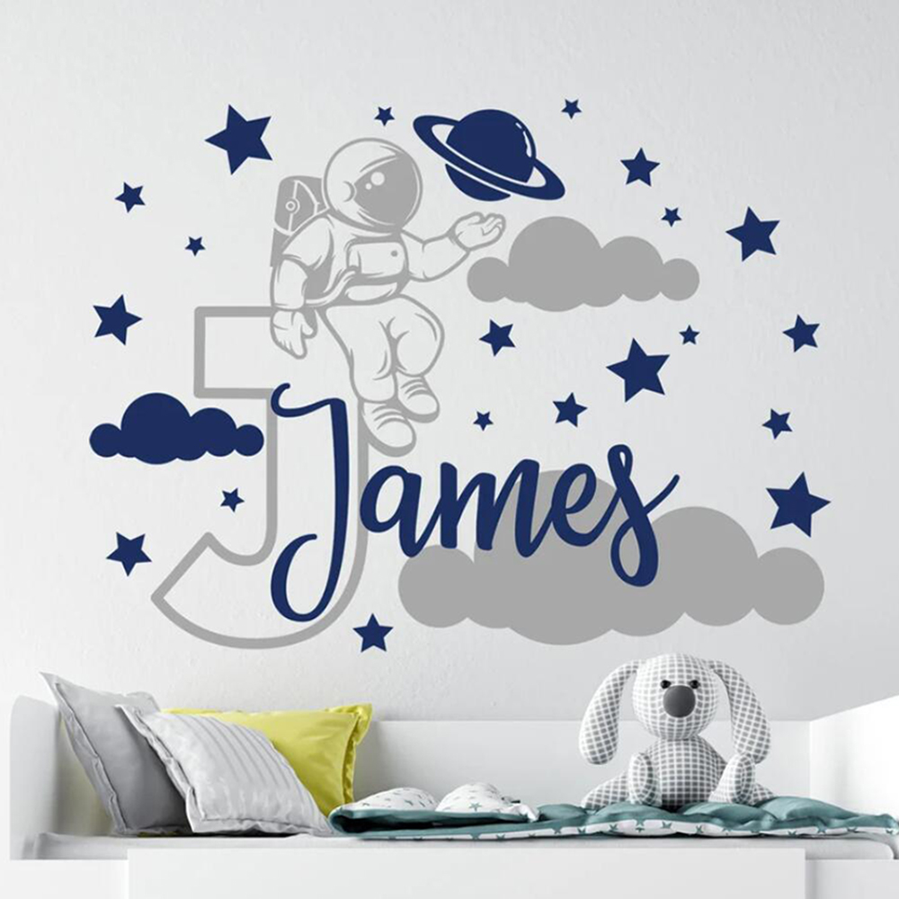 Custom Name Cartoon Space Astr - Baby Nursery Panelling recension och pris