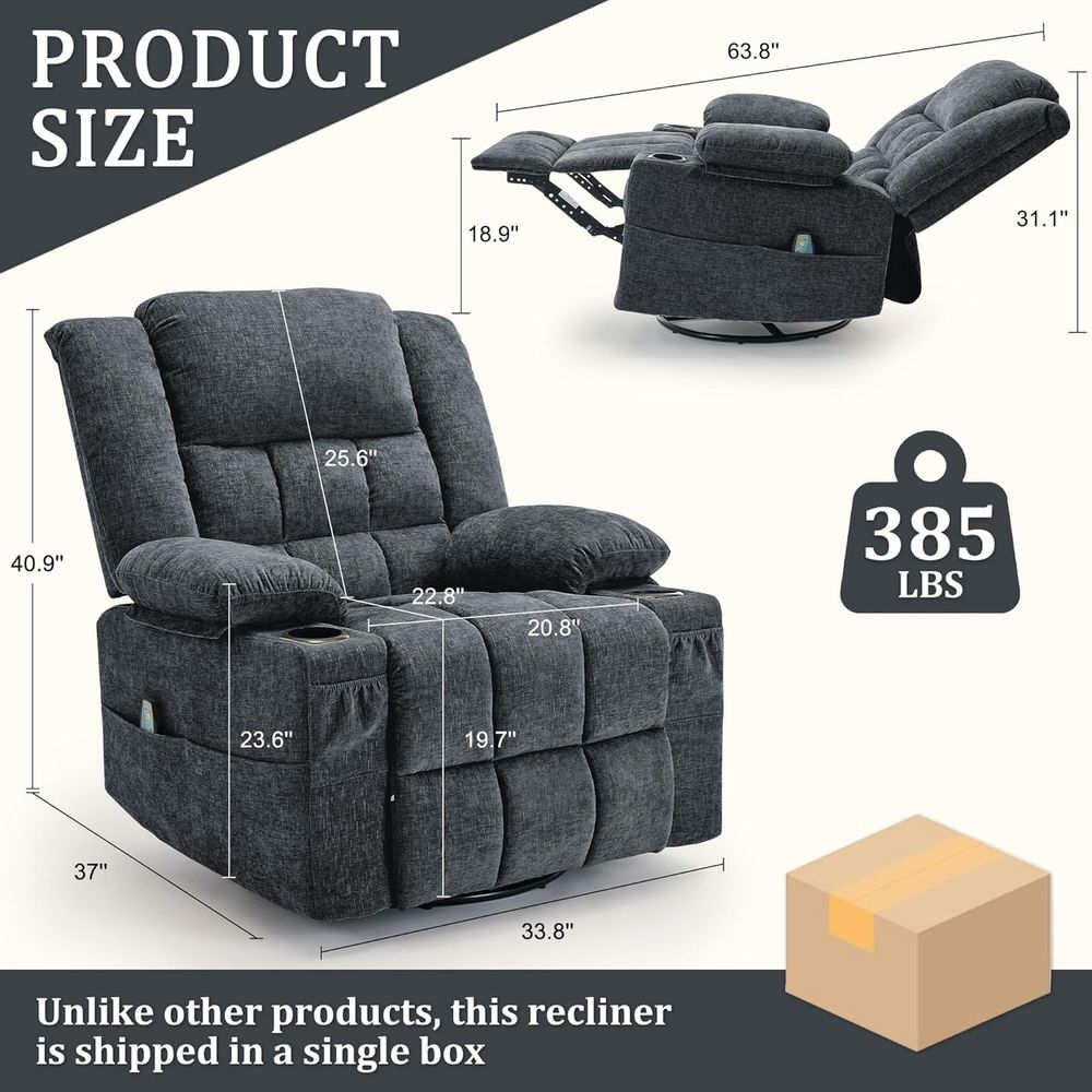 Swivel Rocker Recliner for Adu - Rocking Chair Nursery recension och pris