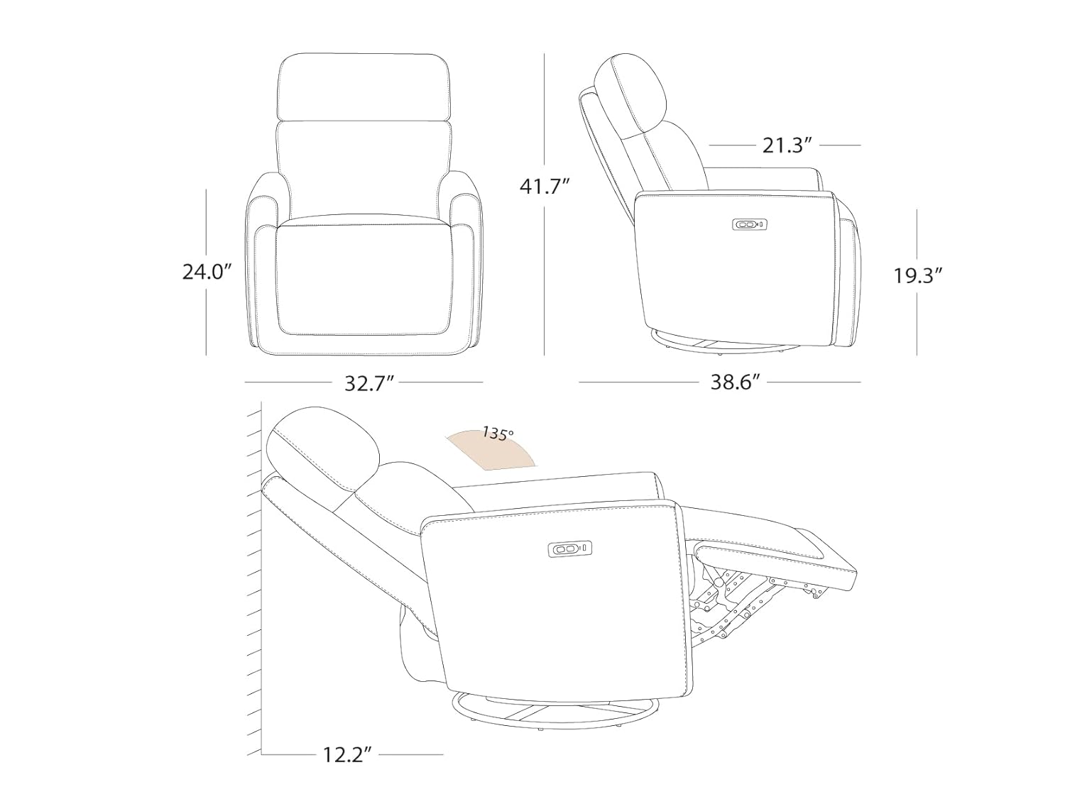 Power Recliner Swivel Glider N - Rocking Chair Nursery recension och pris