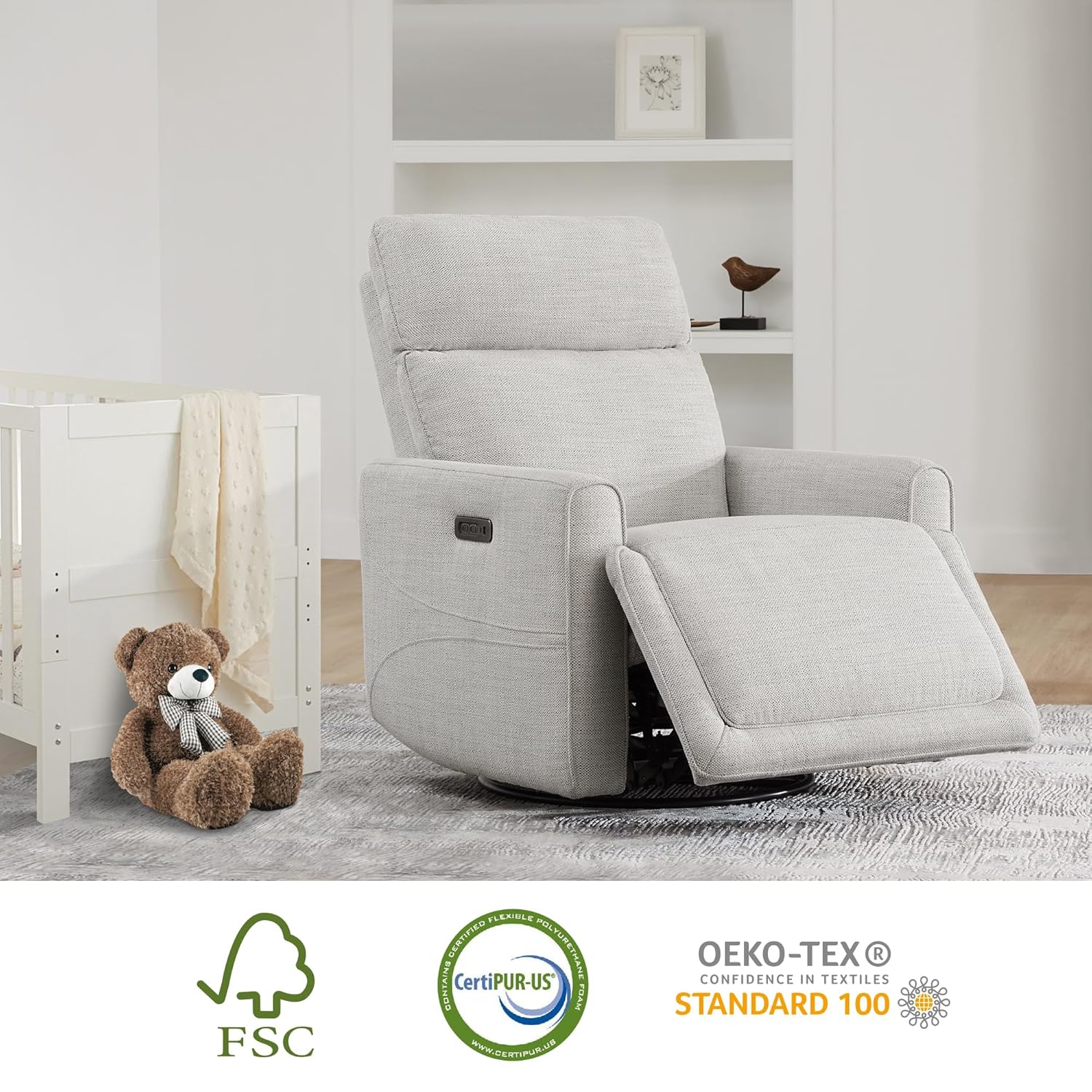 Power Recliner Swivel Glider N - Rocking Chair Nursery recension och pris