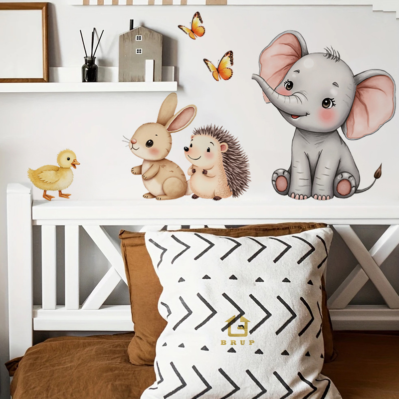 Cartoon Animal Wall Sticker -  - Baby Nursery Labels recension och pris