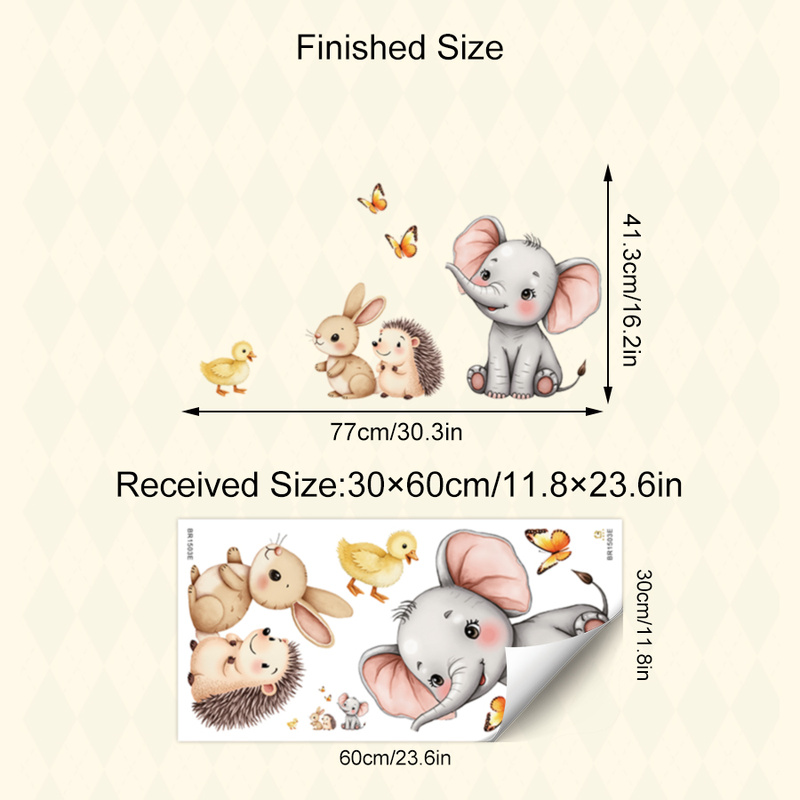 Cartoon Animal Wall Sticker -  - Baby Nursery Labels recension och pris