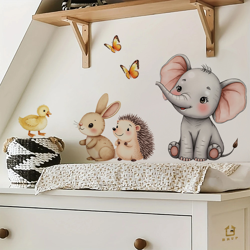 Cartoon Animal Wall Sticker -  - Baby Nursery Labels recension och pris