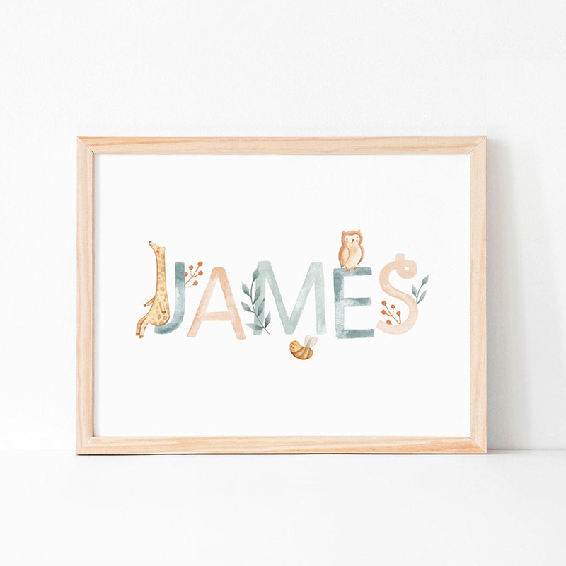 Nursery Canvas Painting Name C - Baby Nursery Animal Pictures recension och pris