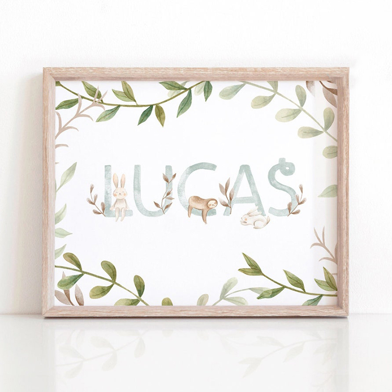 Nursery Canvas Painting Name C - Baby Nursery Animal Pictures recension och pris