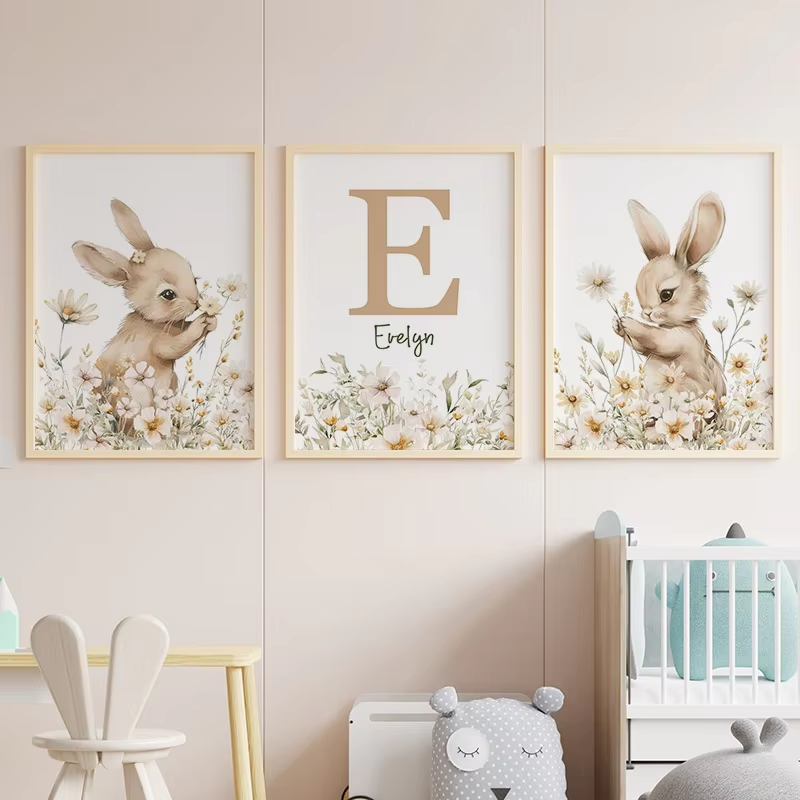 Autumn Rabbit Wild Flower Dais - Baby Nursery Animal Pictures recension och pris