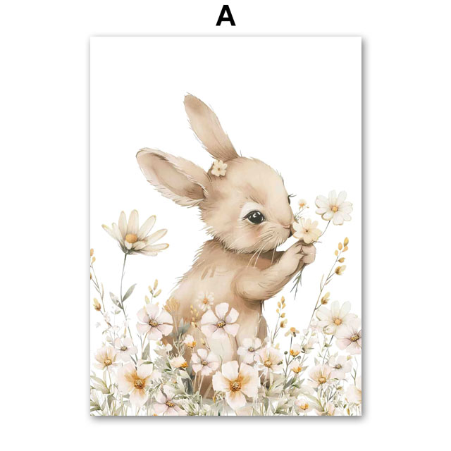Autumn Rabbit Wild Flower Dais - Baby Nursery Animal Pictures recension och pris