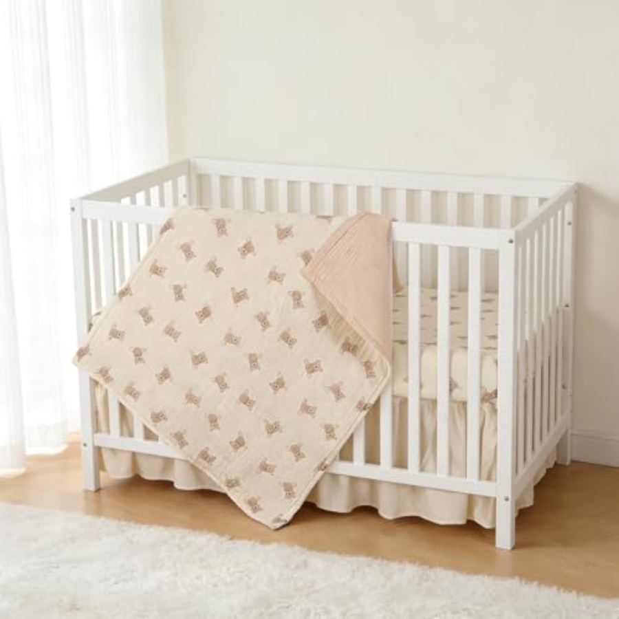 Organic Cotton Muslin Baby Cri - Baby Girl Nursery Quilt recension och pris