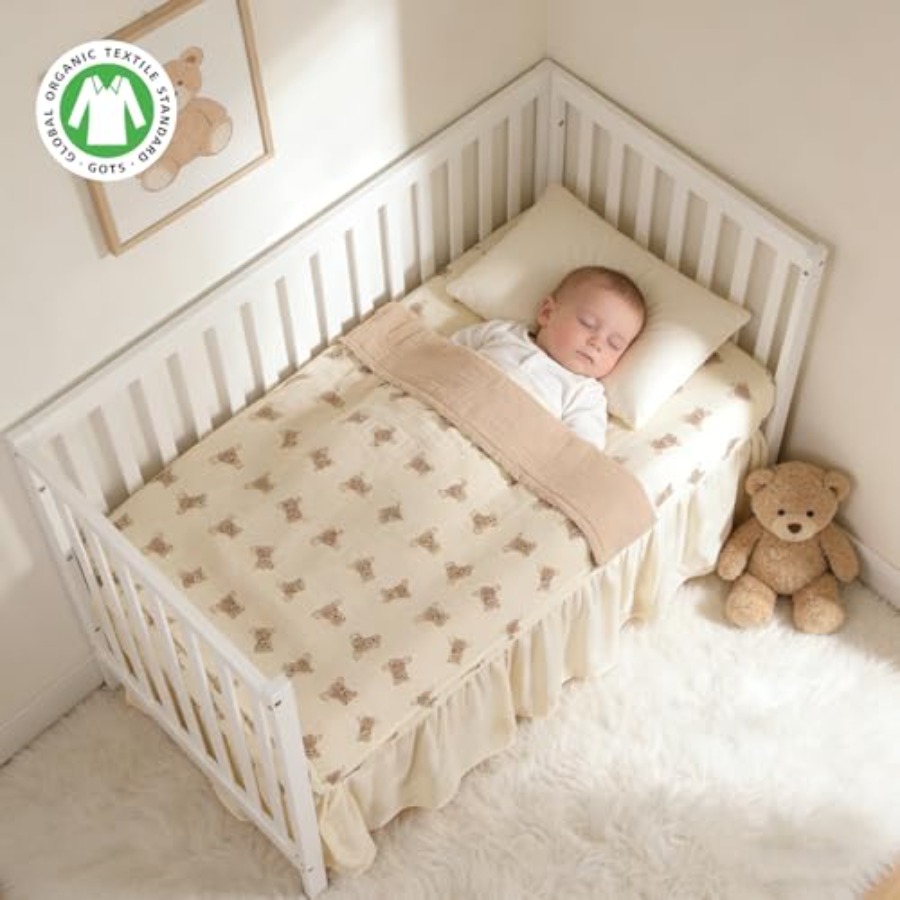 Organic Cotton Muslin Baby Cri - Baby Girl Nursery Quilt recension och pris