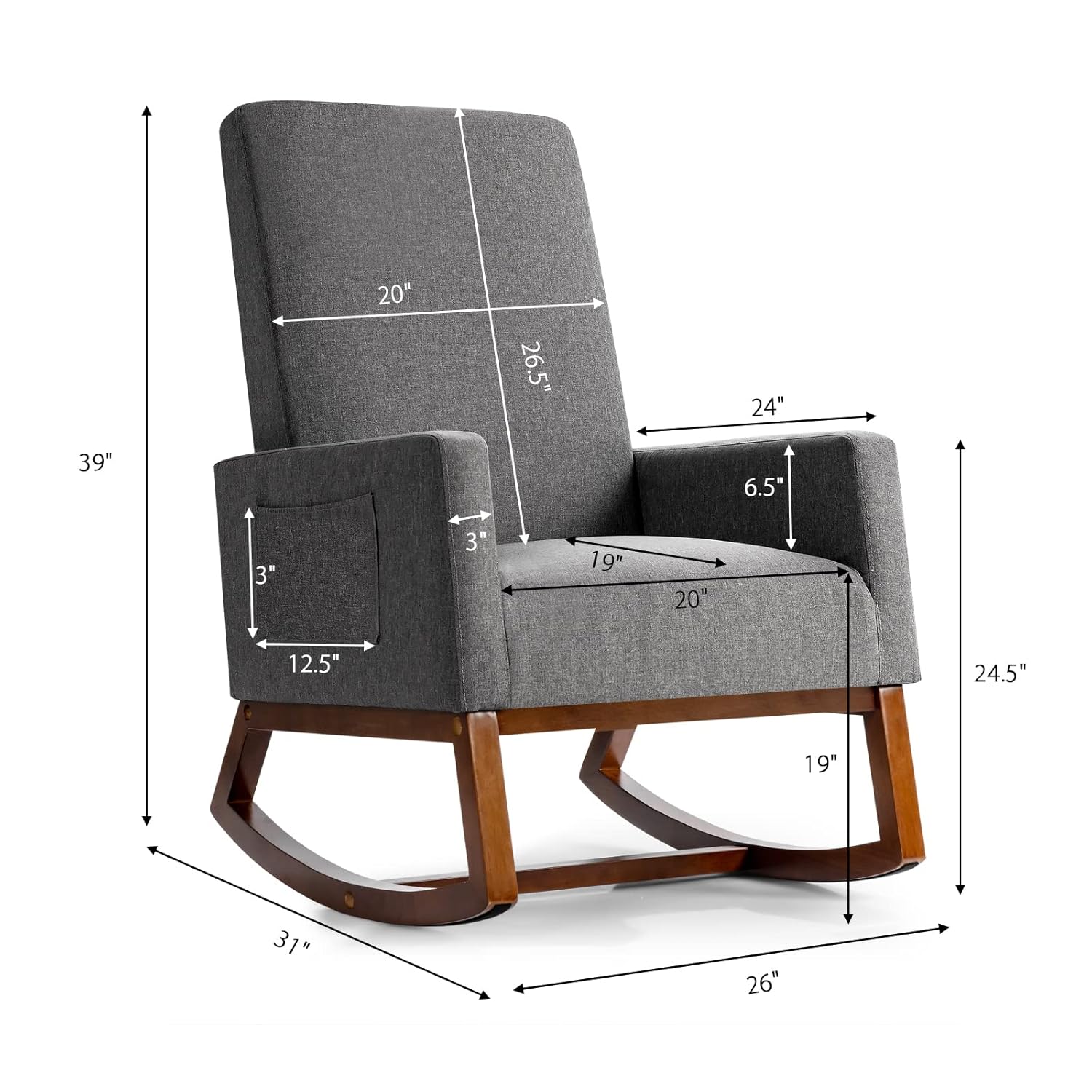 Upholstered Rocking Chair w/Wo - Rocking Chair Nursery recension och pris