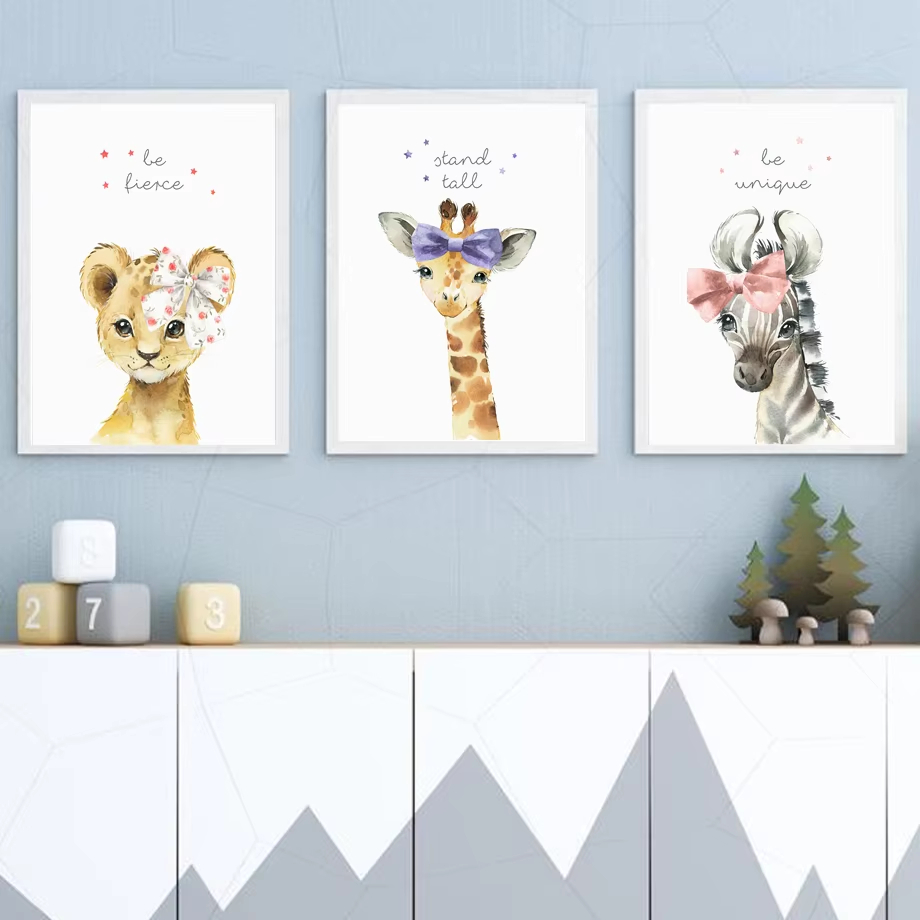 Lion Zebra Giraffe Elephant Hi - Baby Nursery Animal Pictures recension och pris
