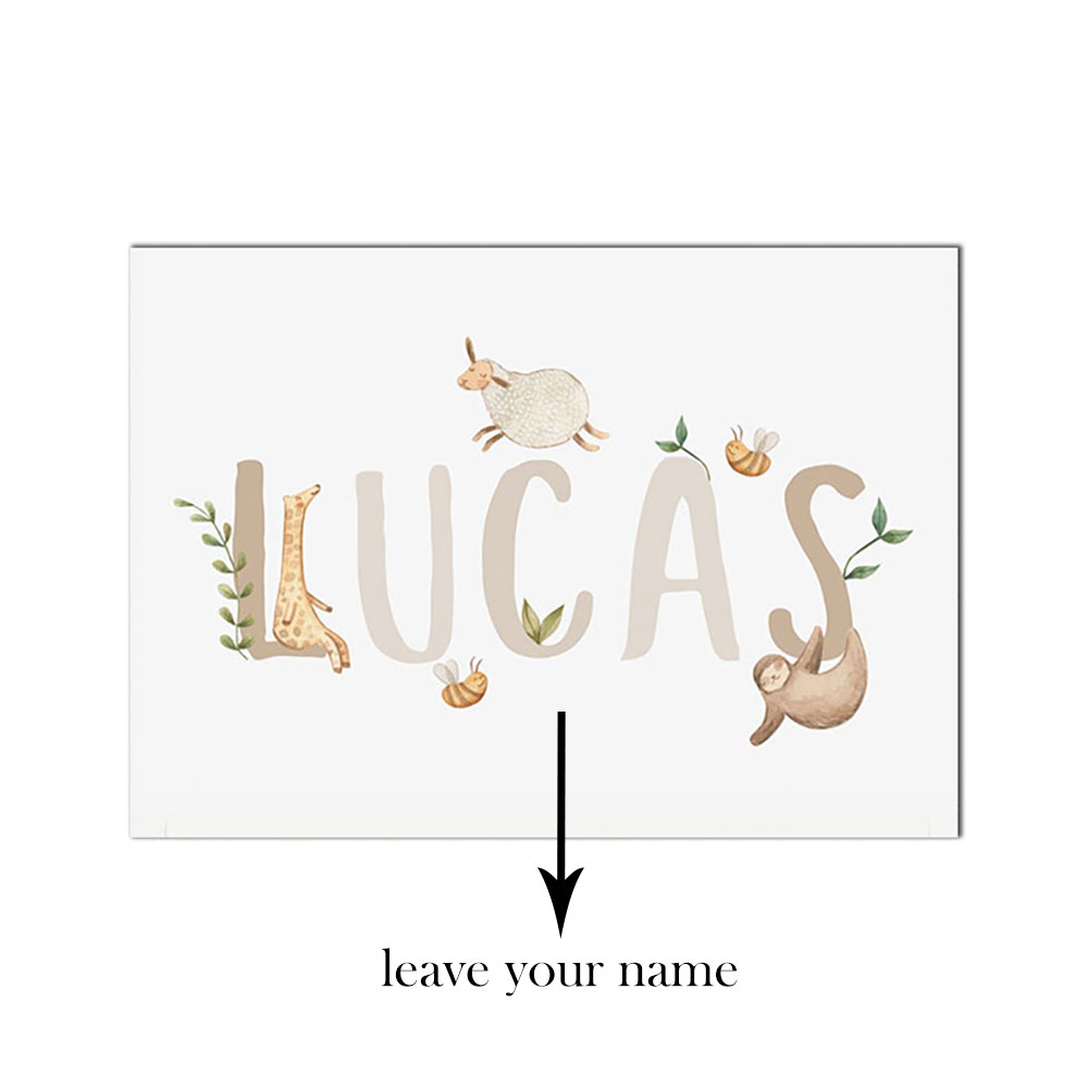 Name Custom Poster Nursery Can - Baby Nursery Animal Pictures recension och pris