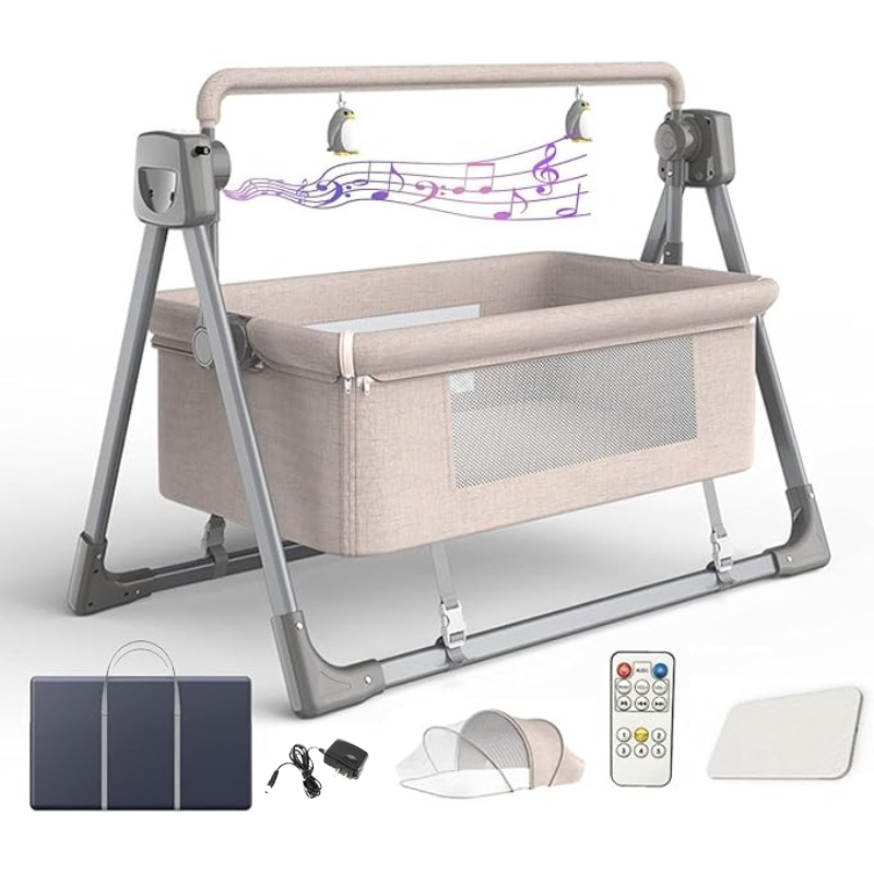 Rocking Bassinet for Baby Auto - Bassinet Bedside Sleeper recension och pris