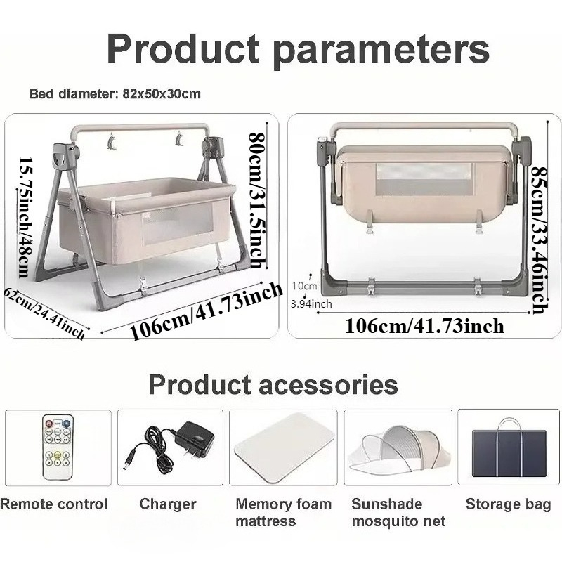 Rocking Bassinet for Baby Auto - Bassinet Bedside Sleeper recension och pris